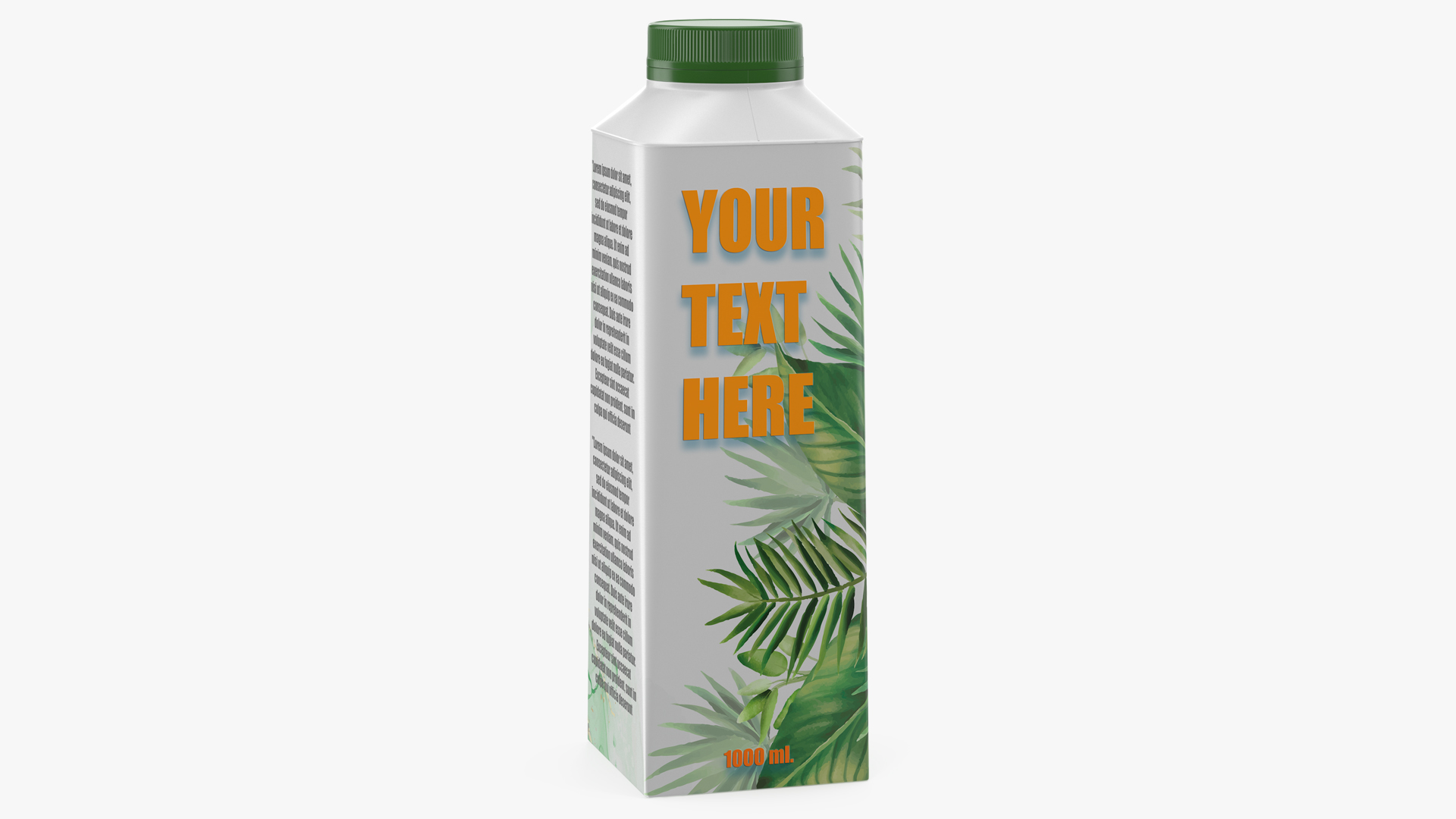 Carton Package for Beverage with Cap Mockup Green 3D model