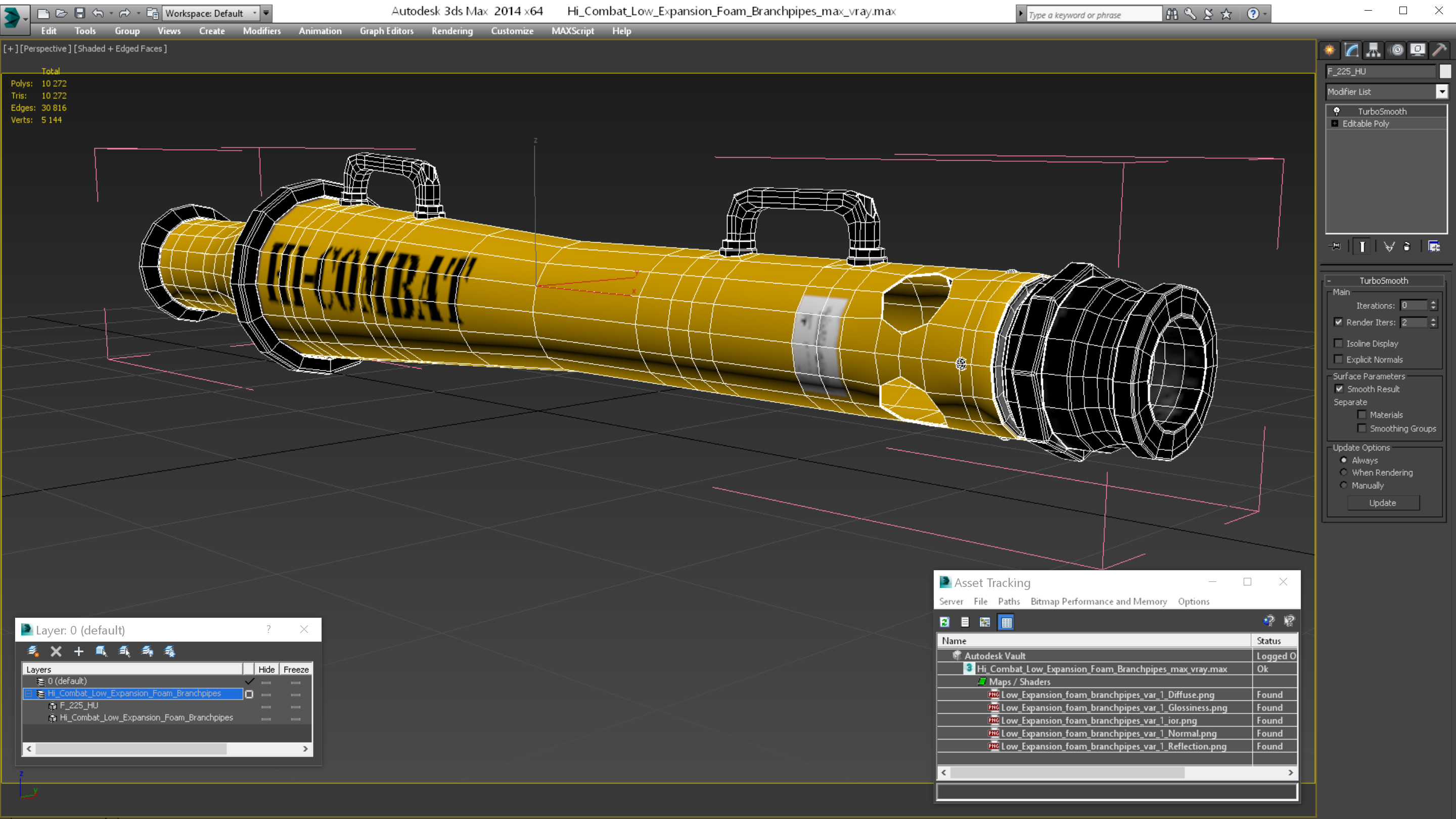 3D model Hi Combat Low Expansion Foam Branchpipes