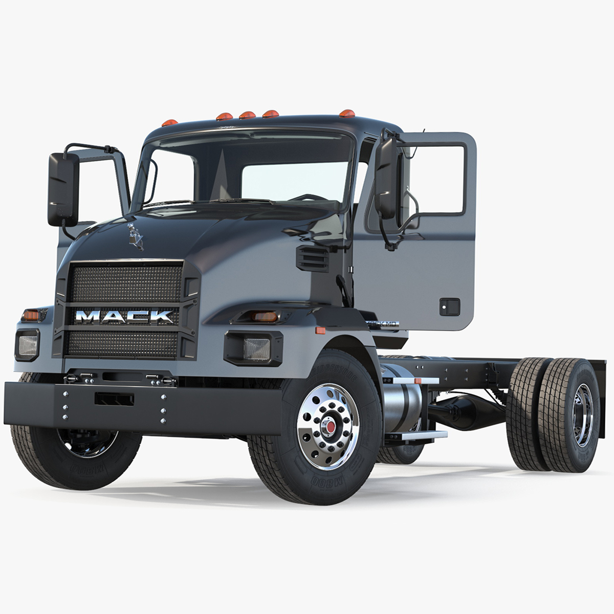 Mack MD6 Medium-Duty Truck Rigged for Maya 3D