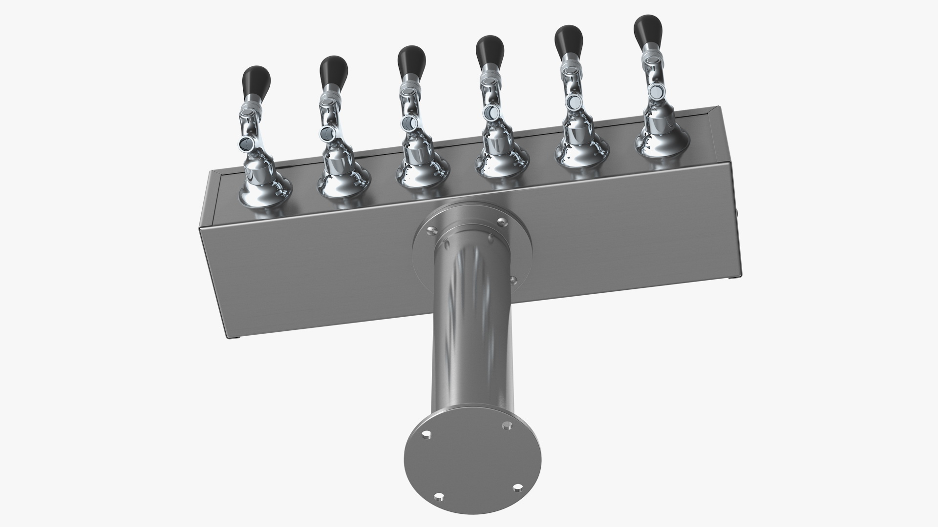 T Style Pedestal Draft Beer Tower Stainless Steel 3D model