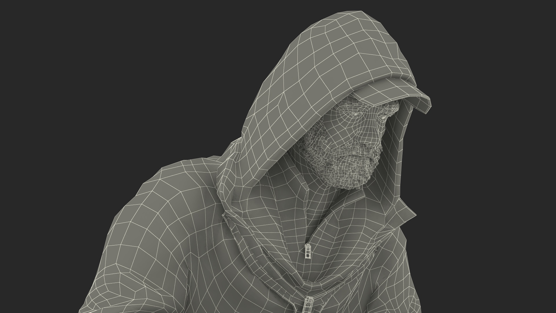 3D Seated Homeless Old Man model