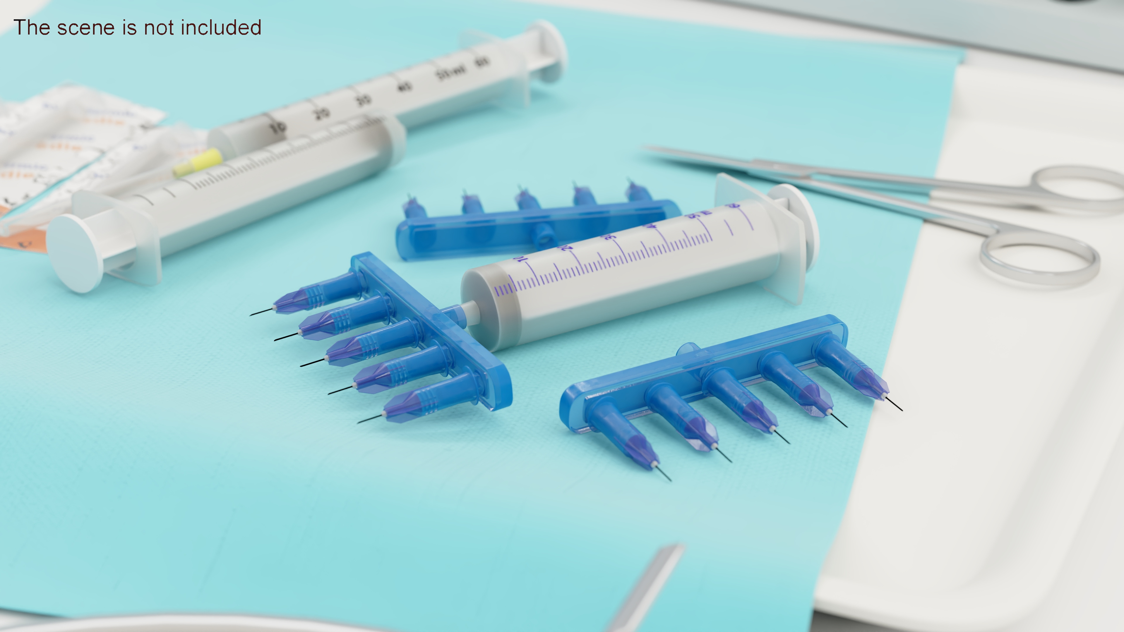 3D Multi Injector 5 Needles Straight Blue model