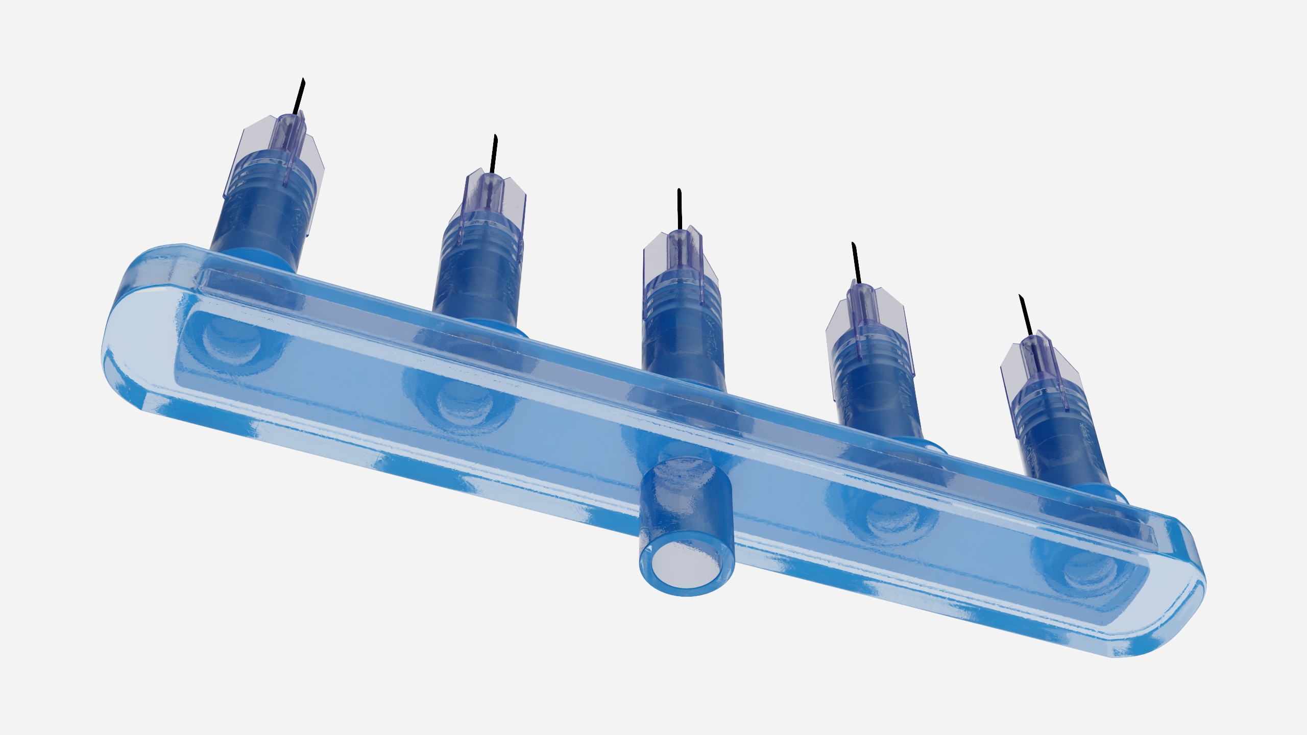 3D Multi Injector 5 Needles Straight Blue model