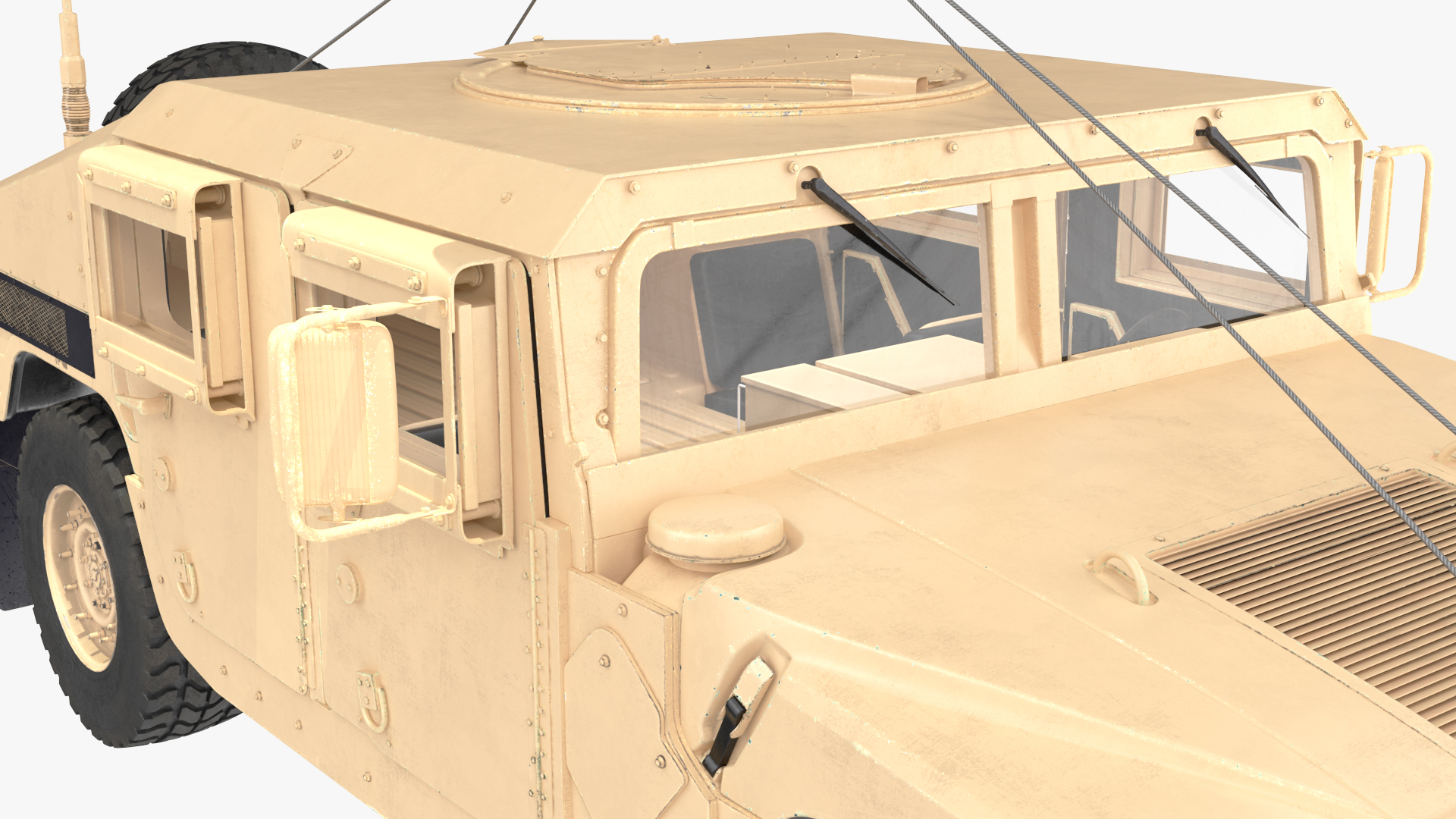 3D US Army Transport Helicopter With Humvee M1151