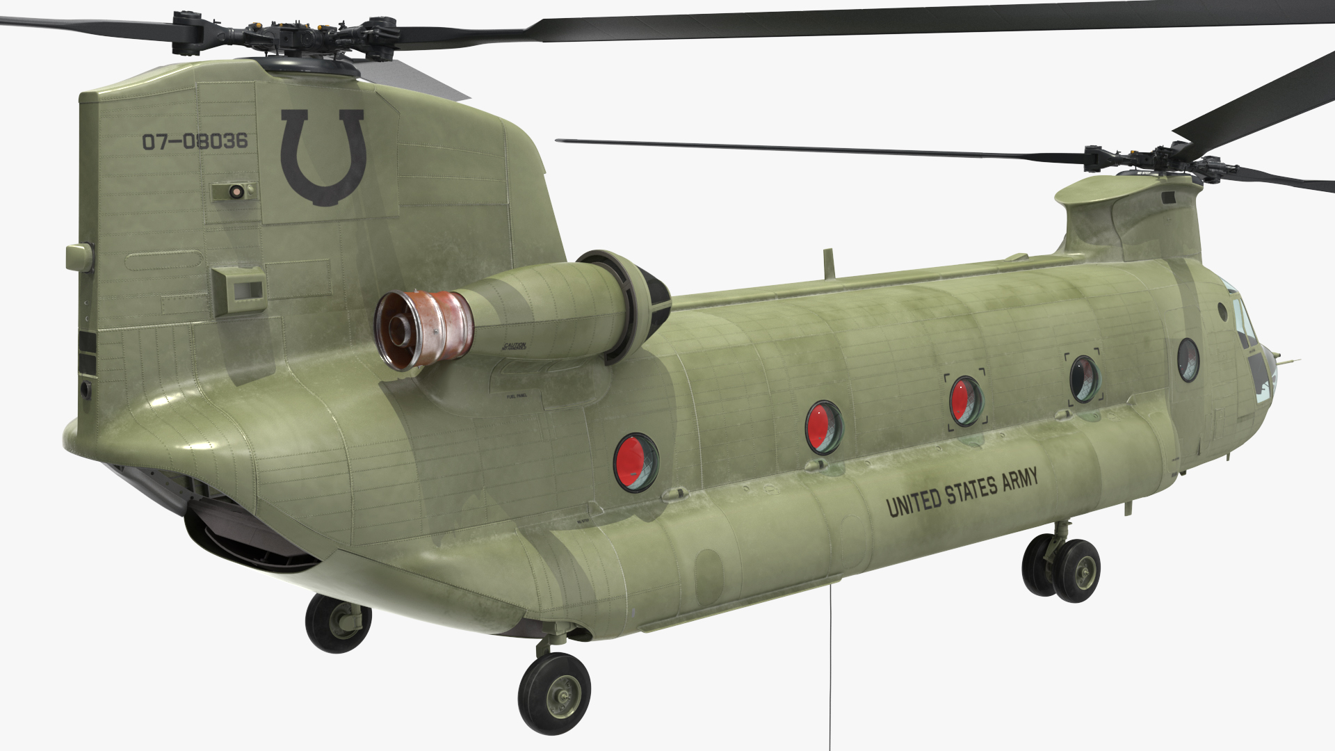 3D US Army Transport Helicopter With Humvee M1151