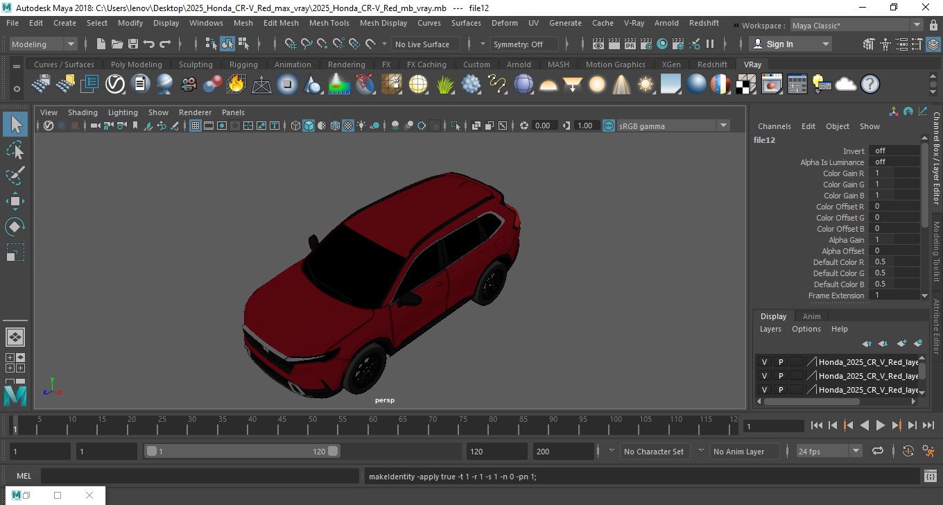 2025 Honda CR-V Red 3D model