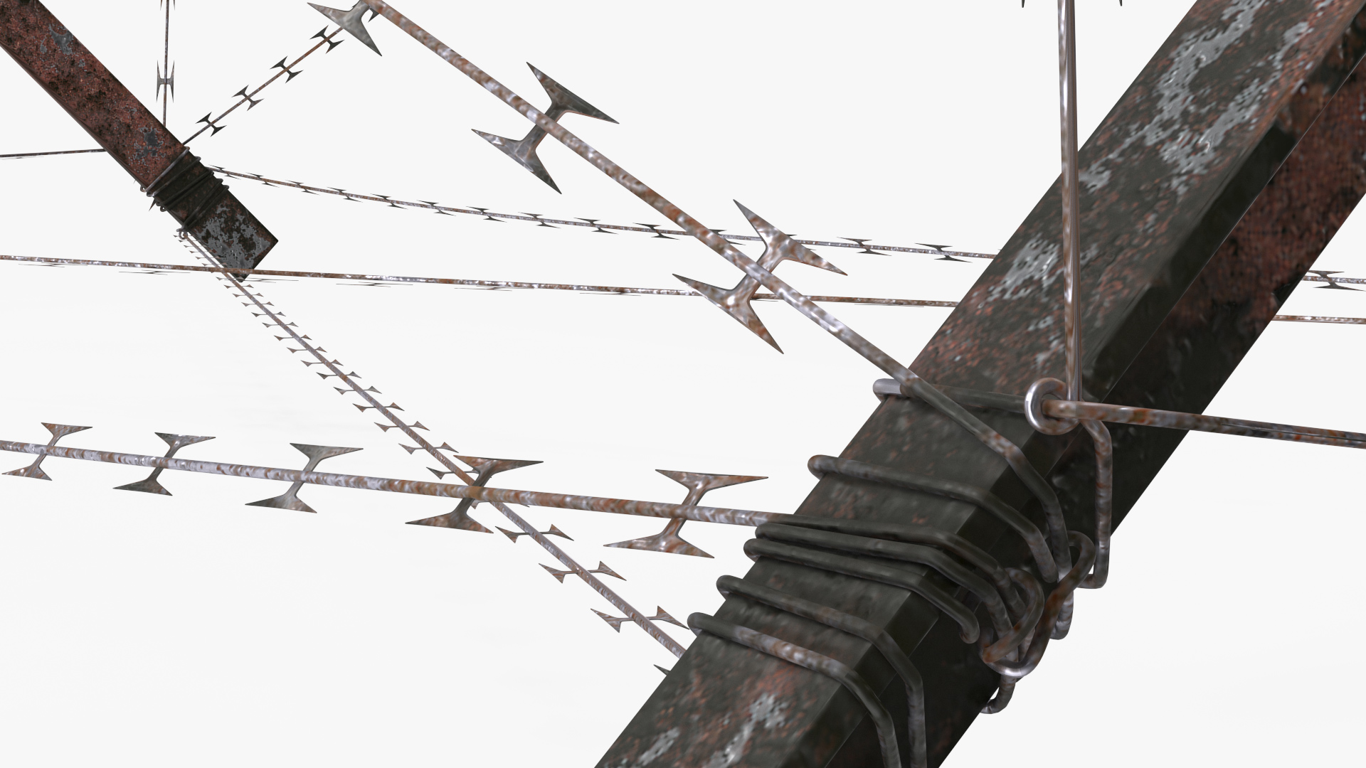 Knife Rest Razor Wire Obstacle Old 3D model