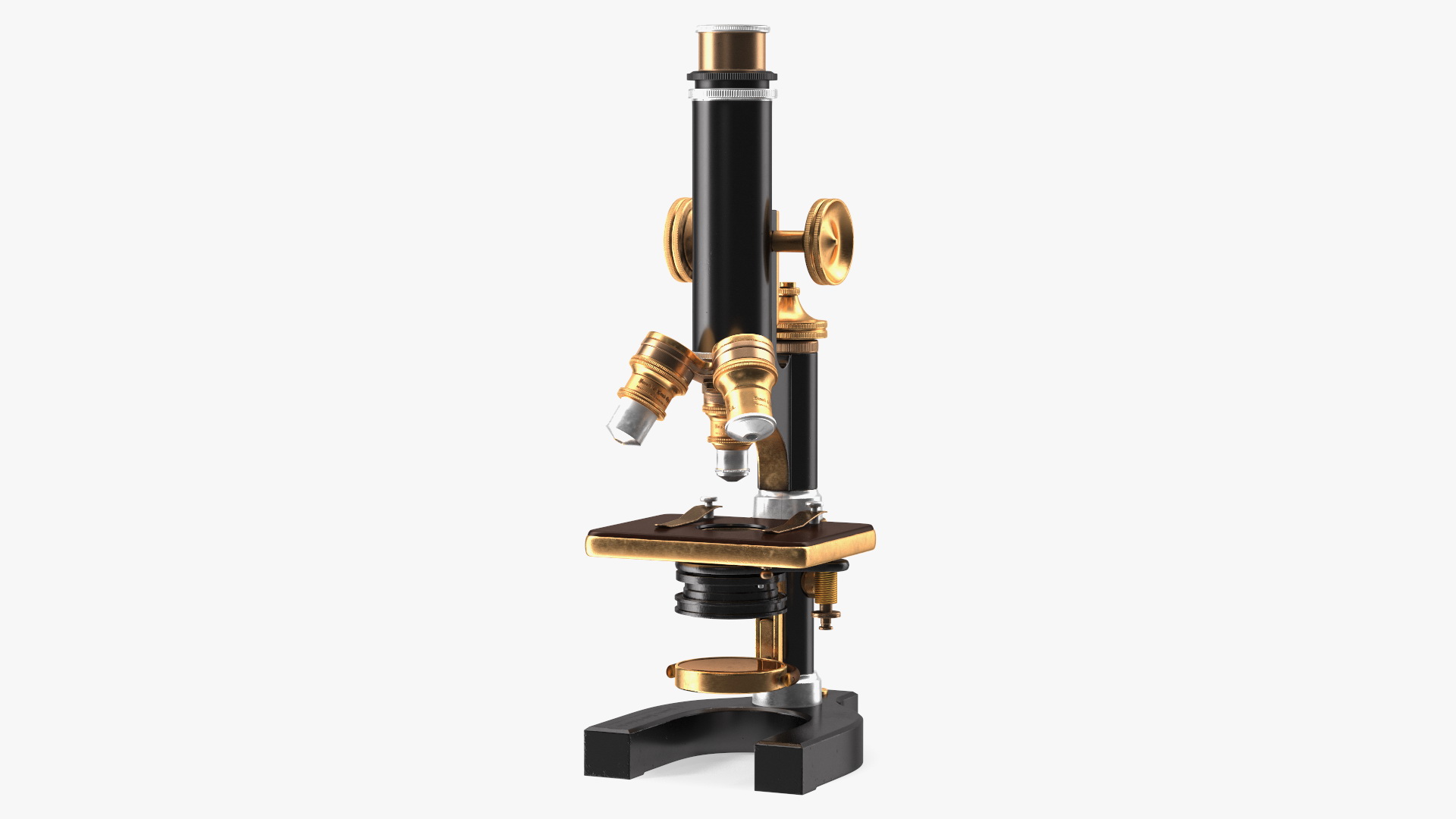 Antique Microscope Black 3D model