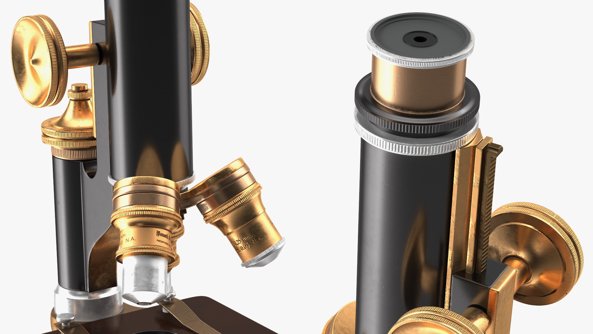 Antique Microscope Black 3D model