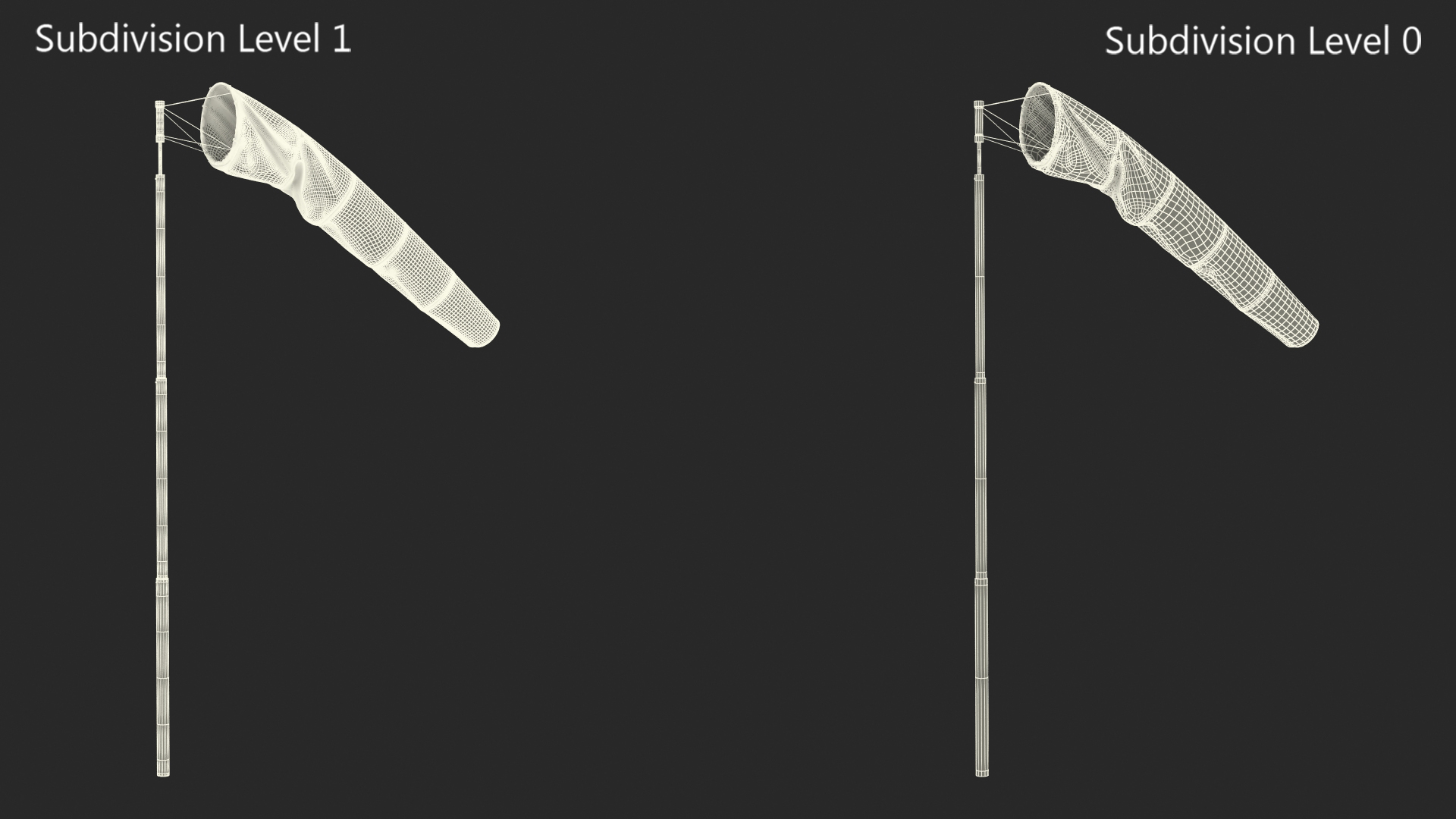 Windsock with Wind Speed 3 Knots 3D