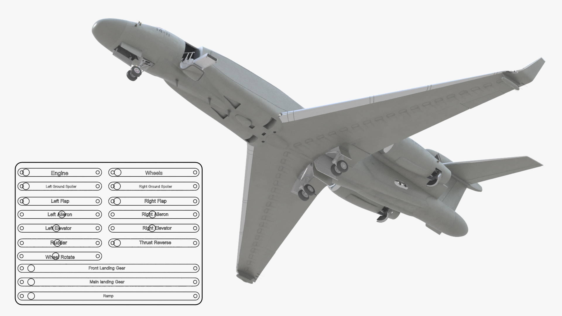 Gulfstream G550 CAEW Rigged 3D