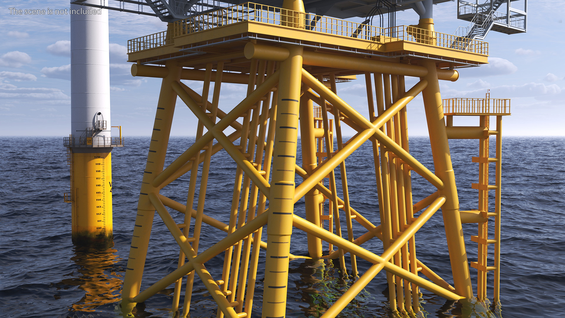 3D Offshore Wind Farm with Turbine