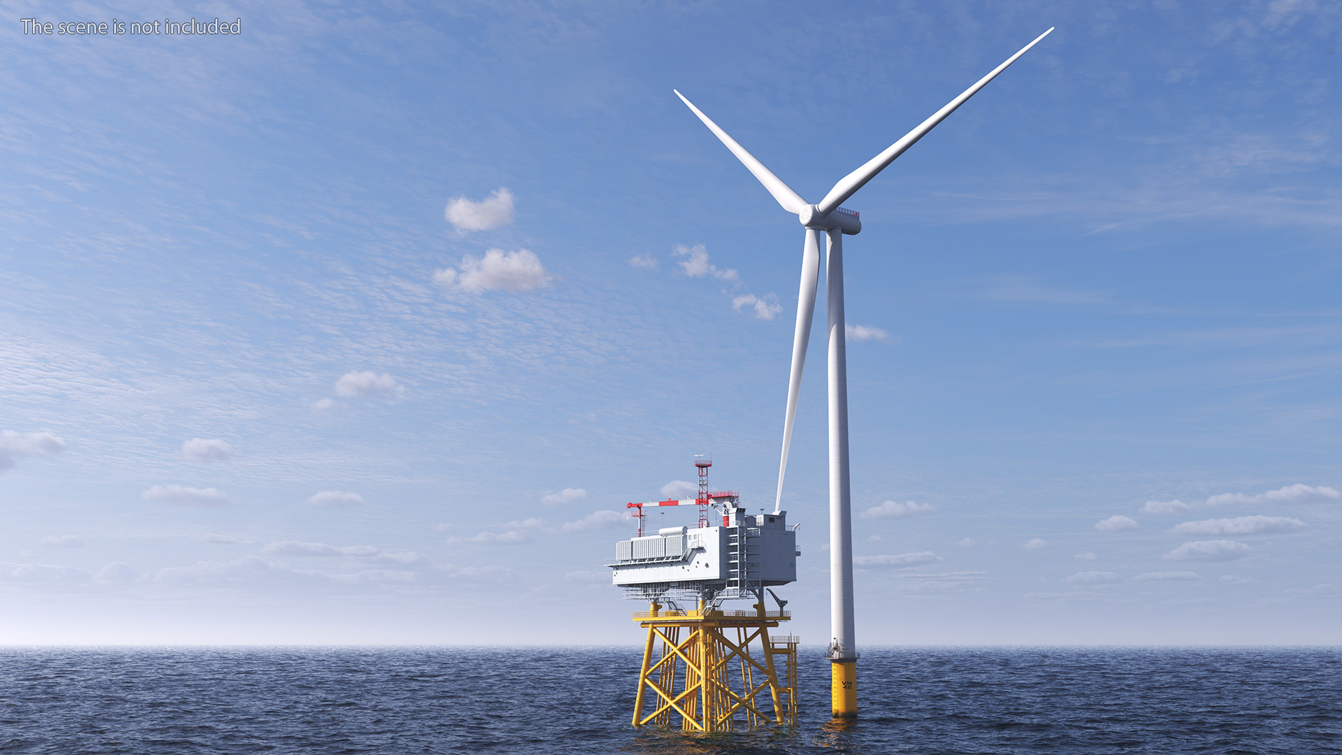 3D Offshore Wind Farm with Turbine