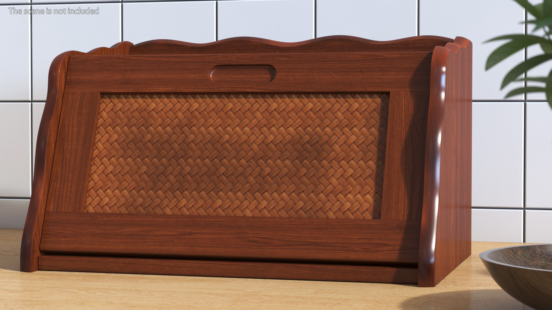 3D Wooden Bread Box with Rattan model