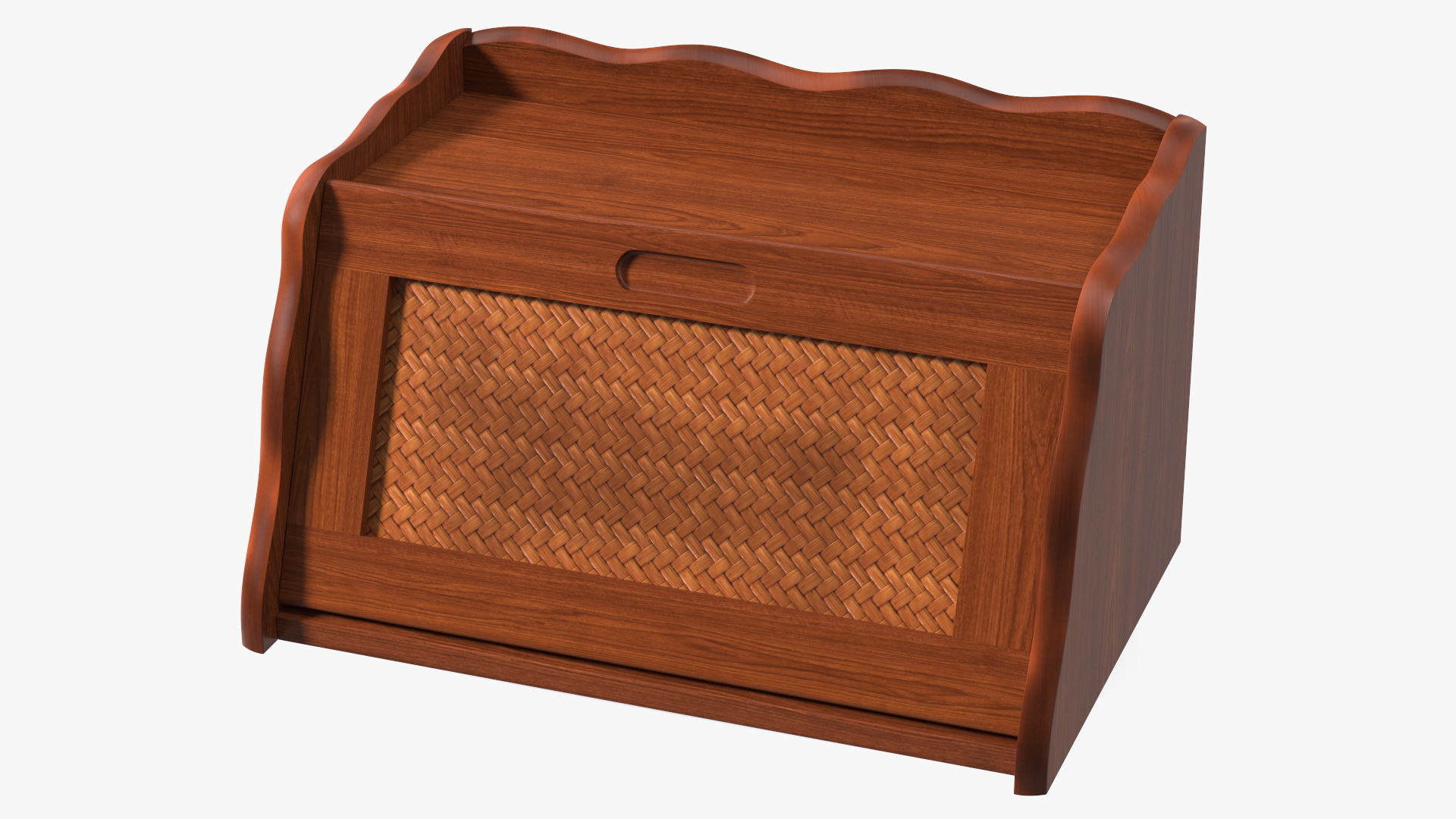 3D Wooden Bread Box with Rattan model