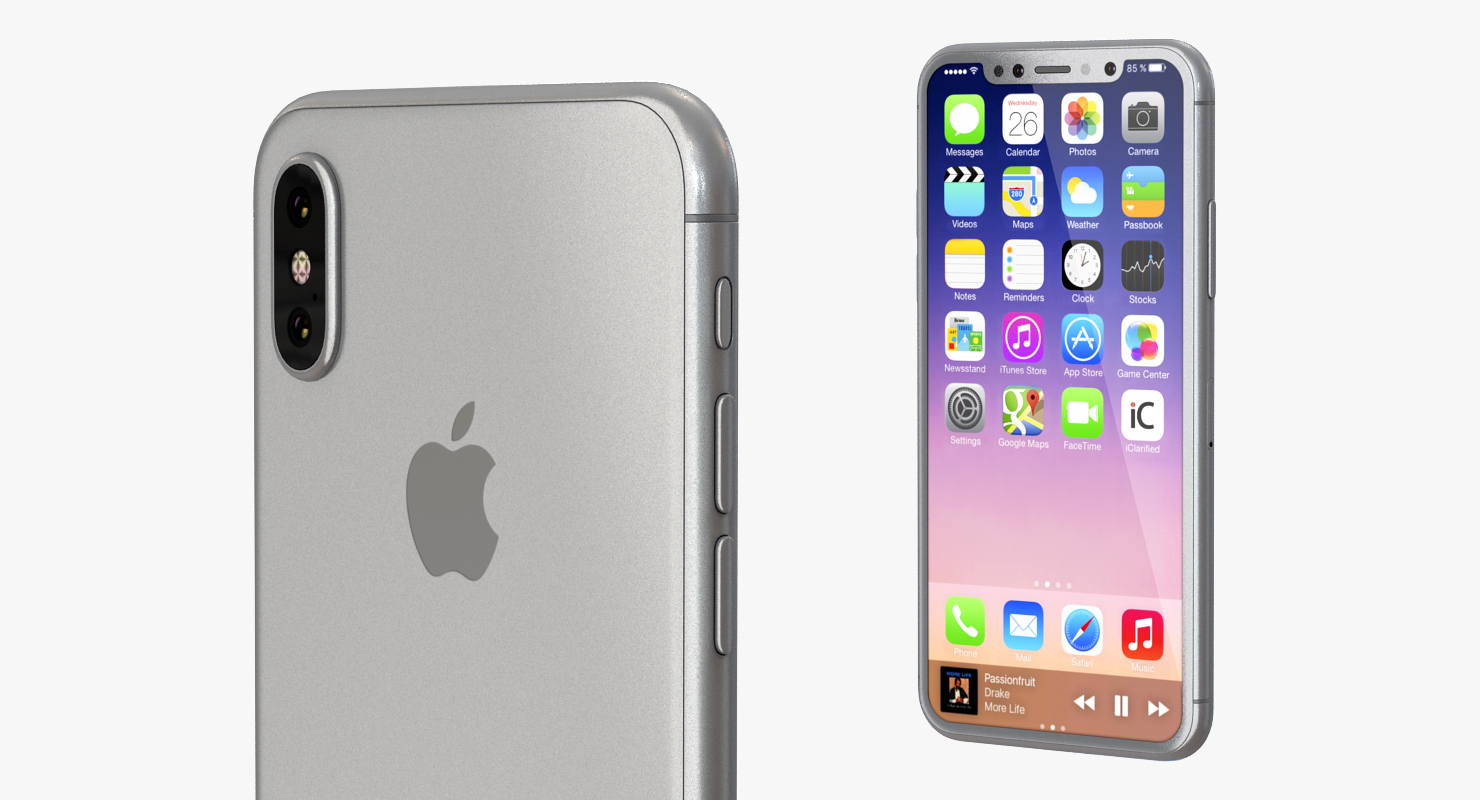 3D Iphone 8 Concept Silver model