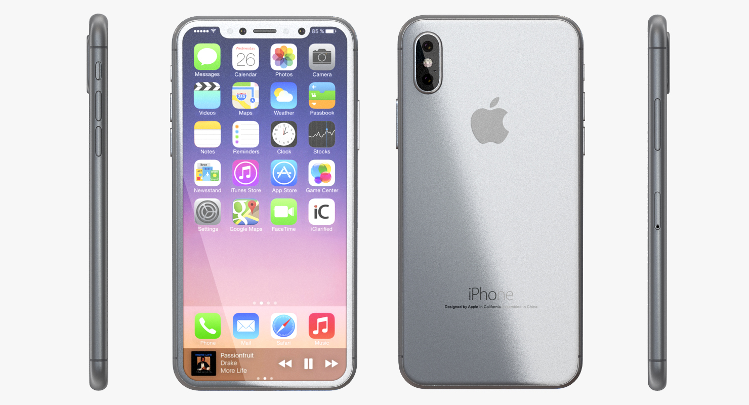 3D Iphone 8 Concept Silver model