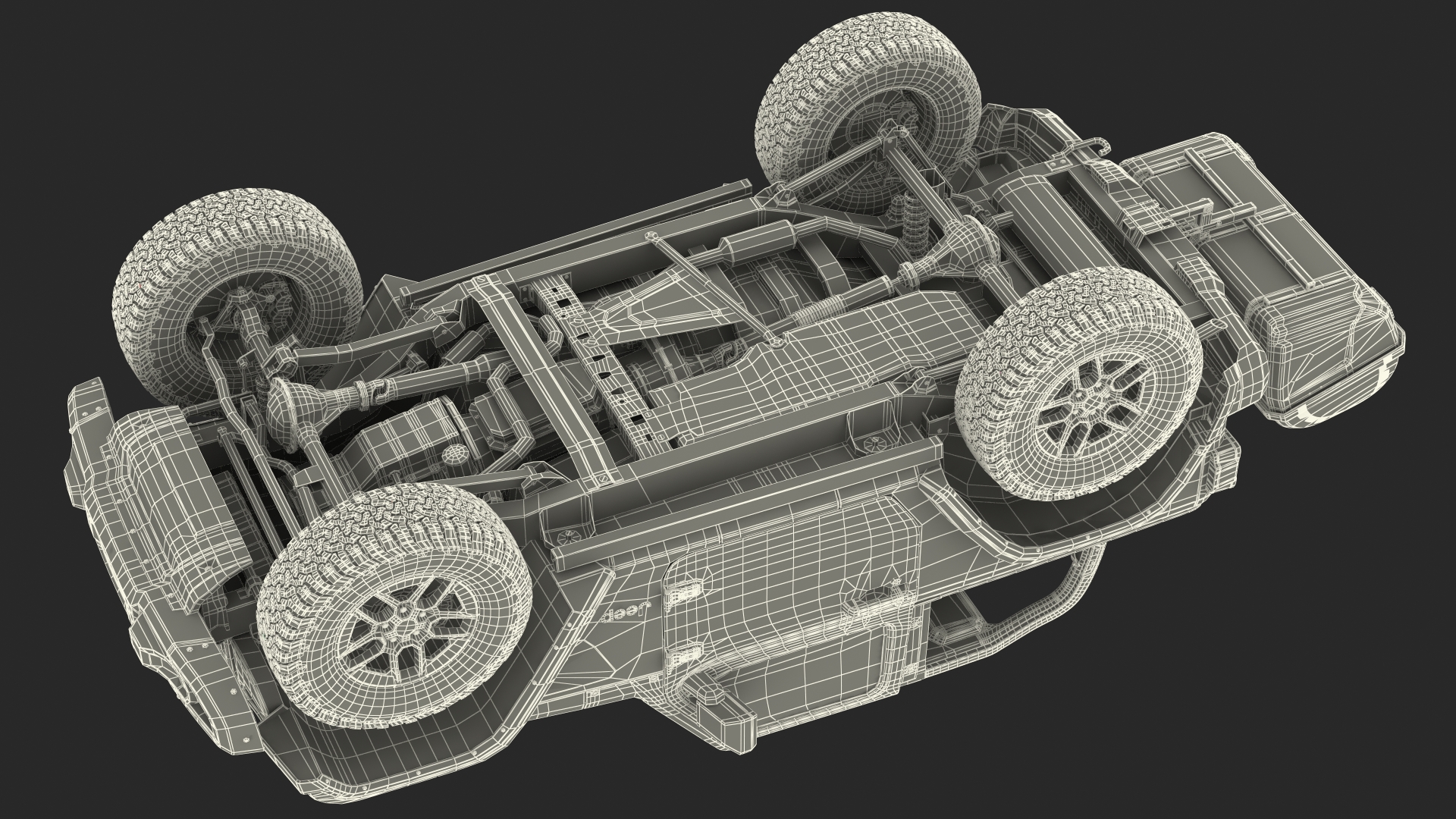 Jeep Wrangler with Thule Transporter Combi Rigged 3D model