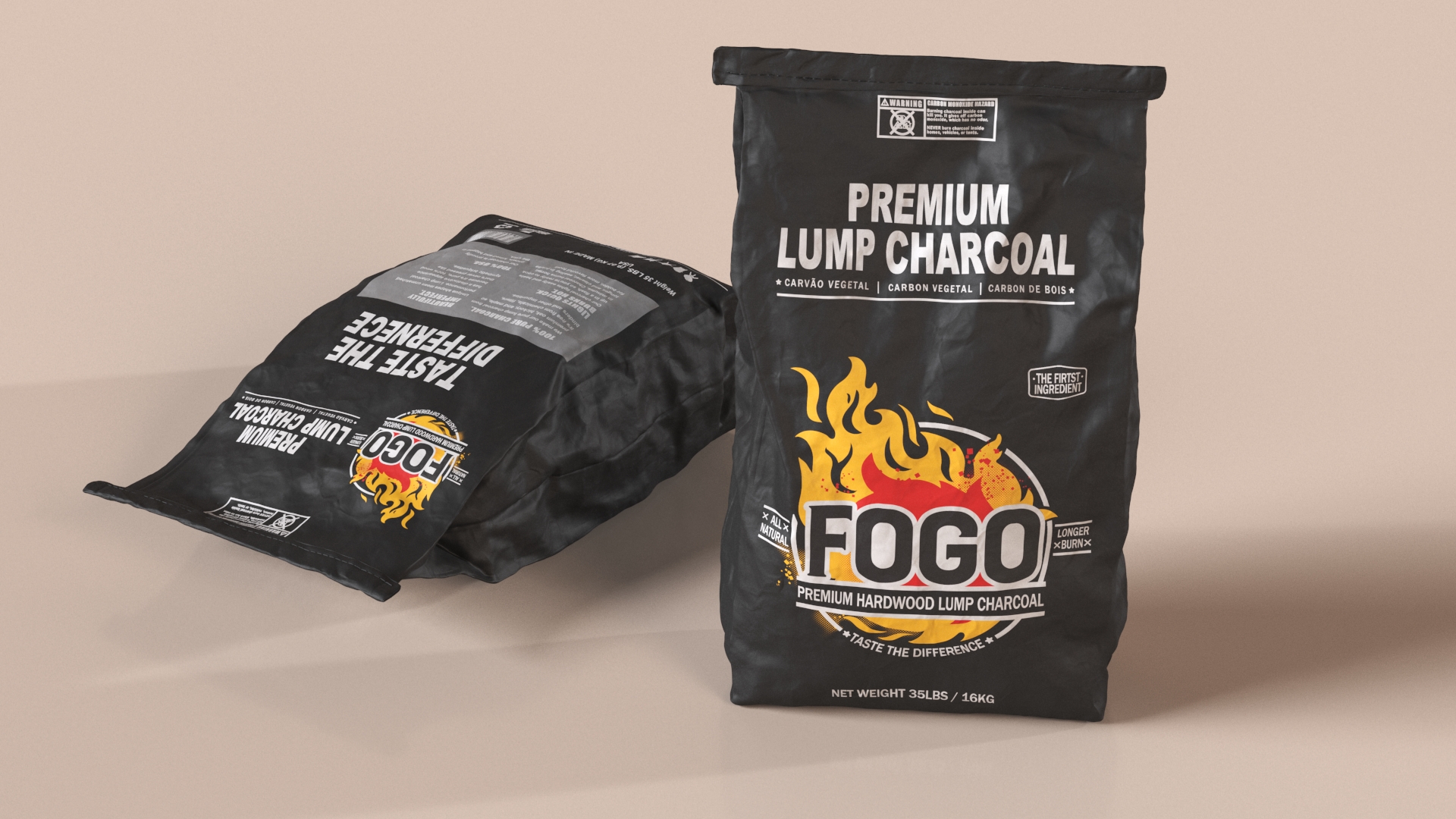 Charcoal Bag Fogo Premium Closed 3D