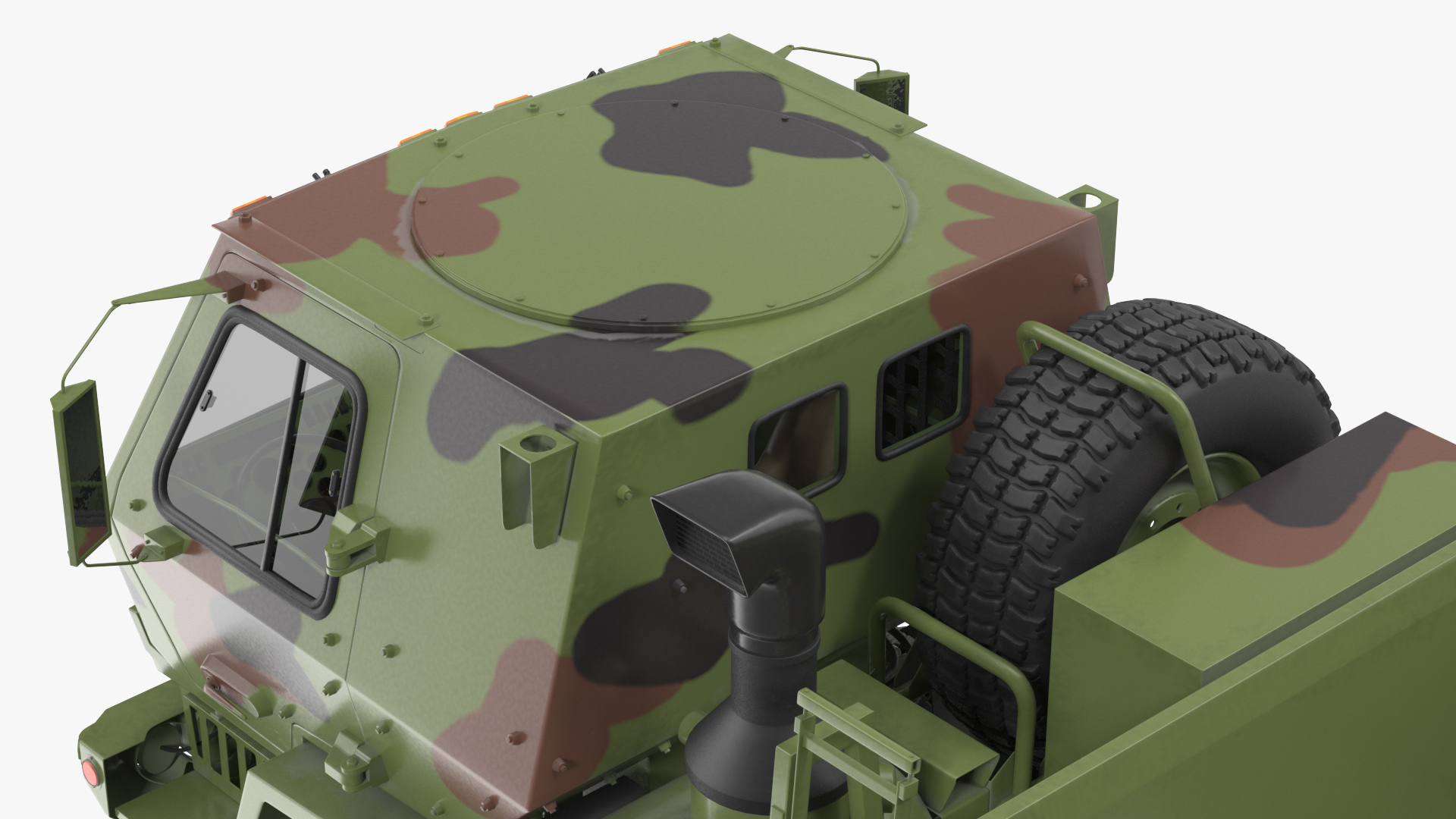 Oshkosh FMTV Dump Truck with Cargo Trailer Camo 3D