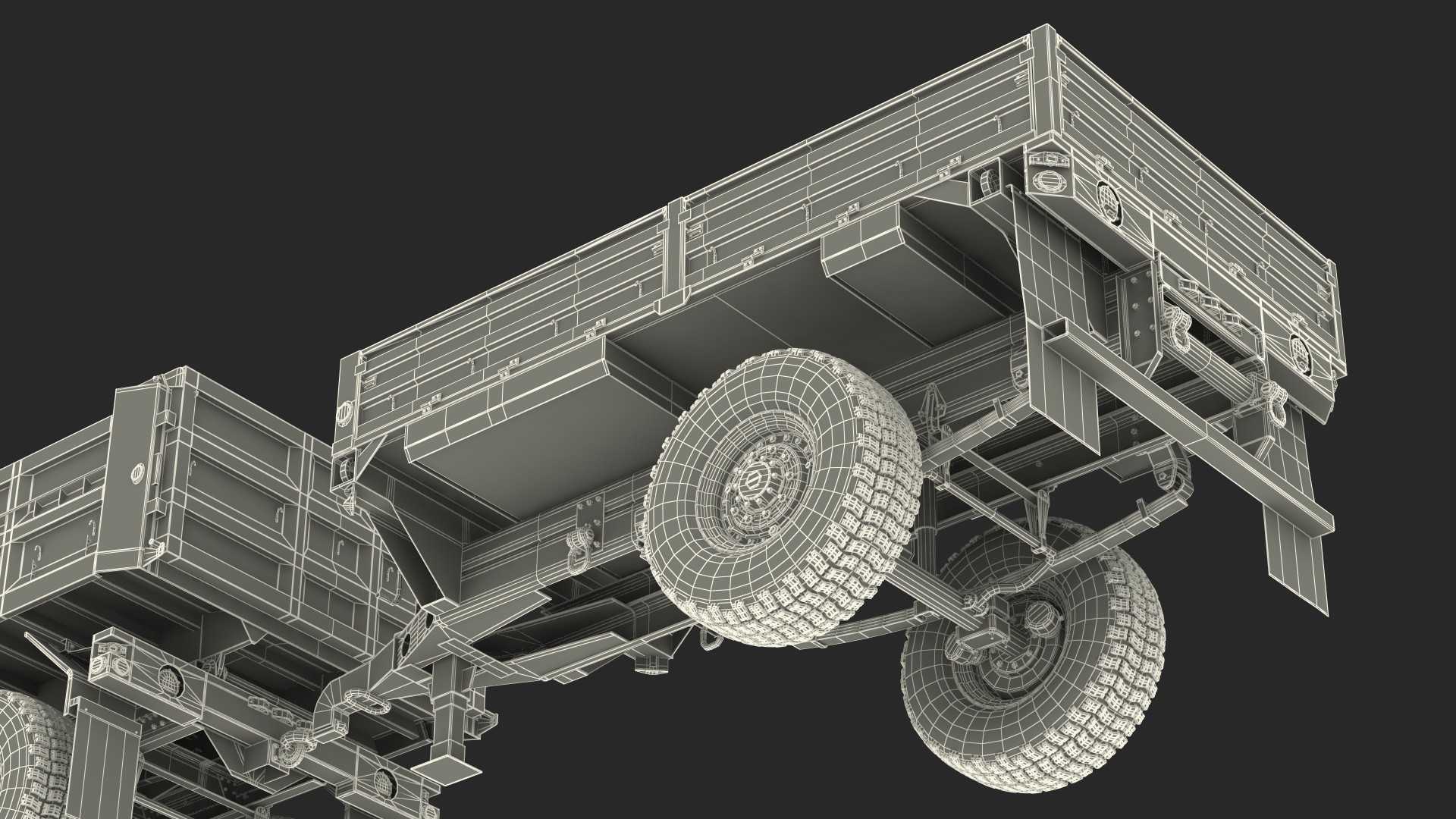 Oshkosh FMTV Dump Truck with Cargo Trailer Camo 3D