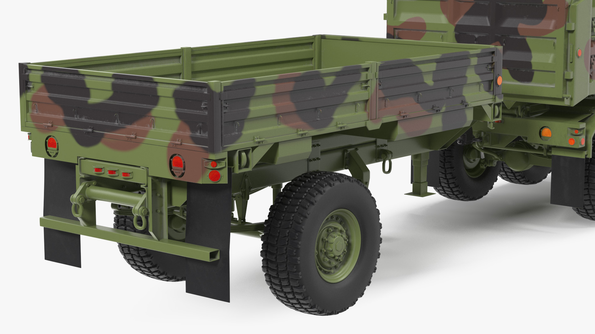 Oshkosh FMTV Dump Truck with Cargo Trailer Camo 3D