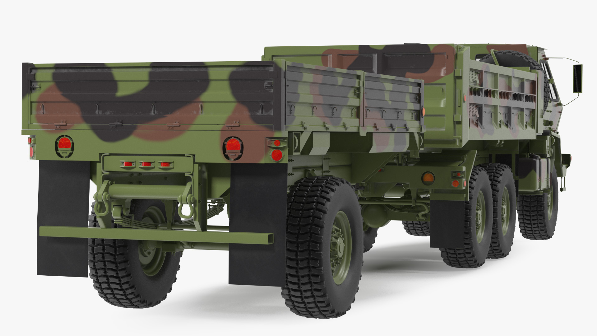 Oshkosh FMTV Dump Truck with Cargo Trailer Camo 3D