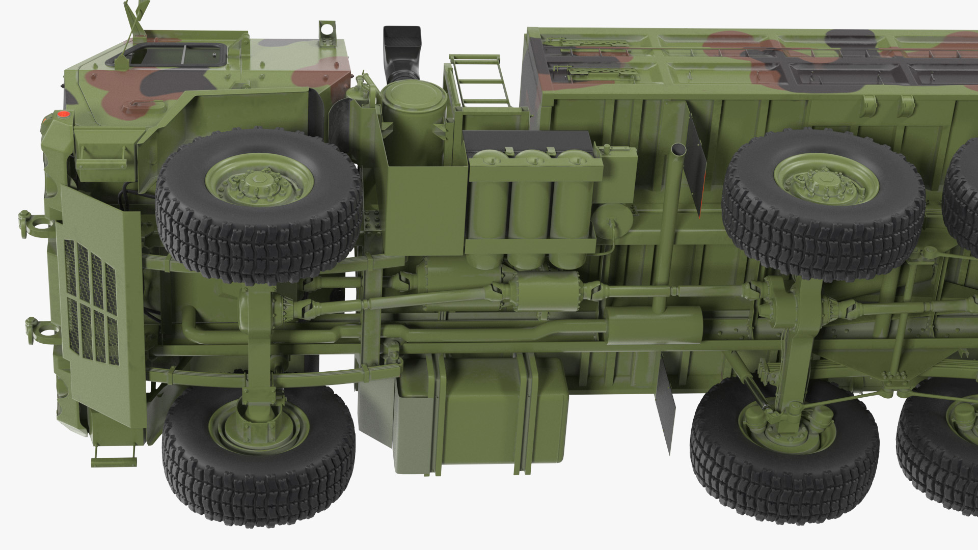 Oshkosh FMTV Dump Truck with Cargo Trailer Camo 3D