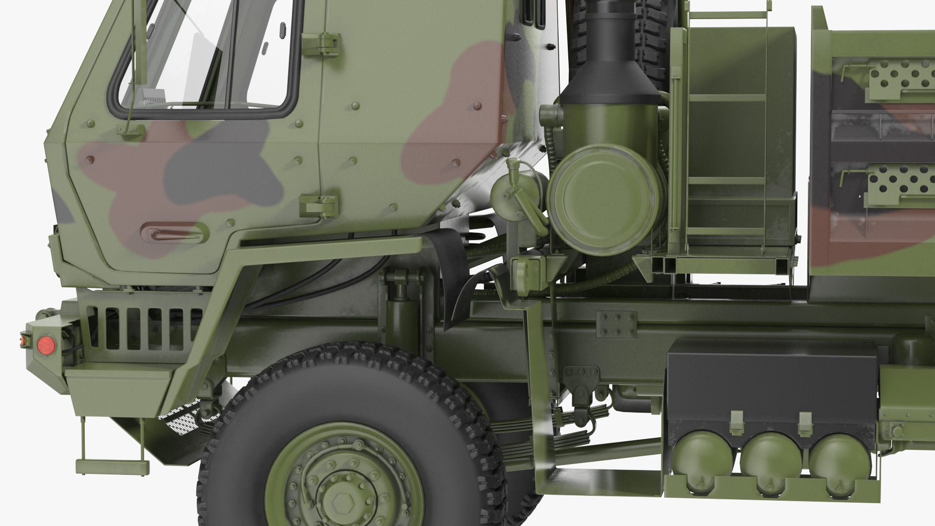 Oshkosh FMTV Dump Truck with Cargo Trailer Camo 3D