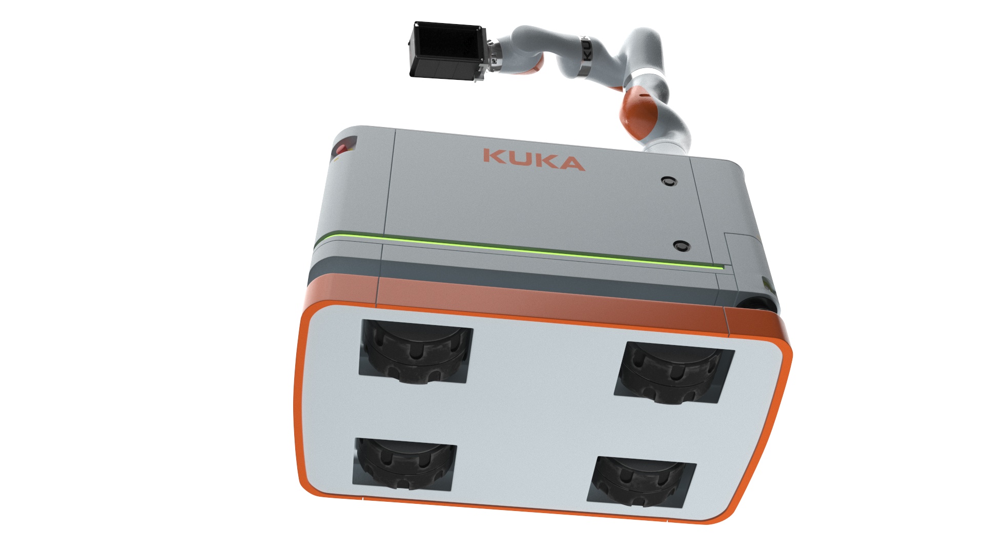 Mobile Robot KUKA KMR Iiwa with Special Box Rigged for Cinema 4D 3D model