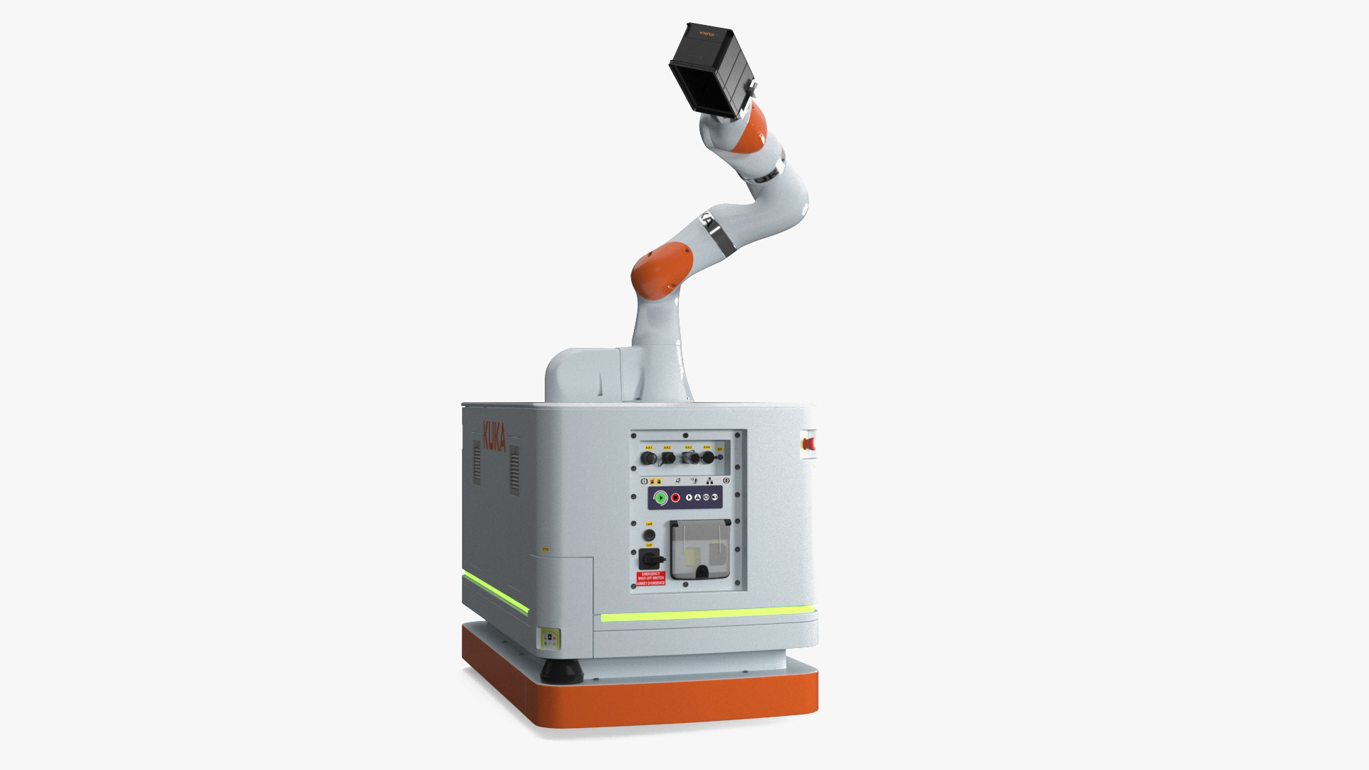 Mobile Robot KUKA KMR Iiwa with Special Box Rigged for Cinema 4D 3D model