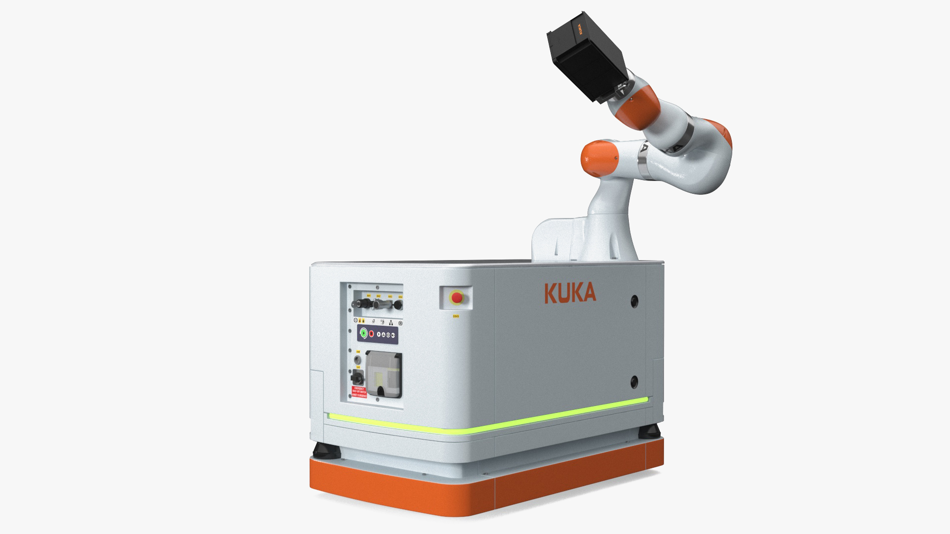 Mobile Robot KUKA KMR Iiwa with Special Box Rigged for Cinema 4D 3D model