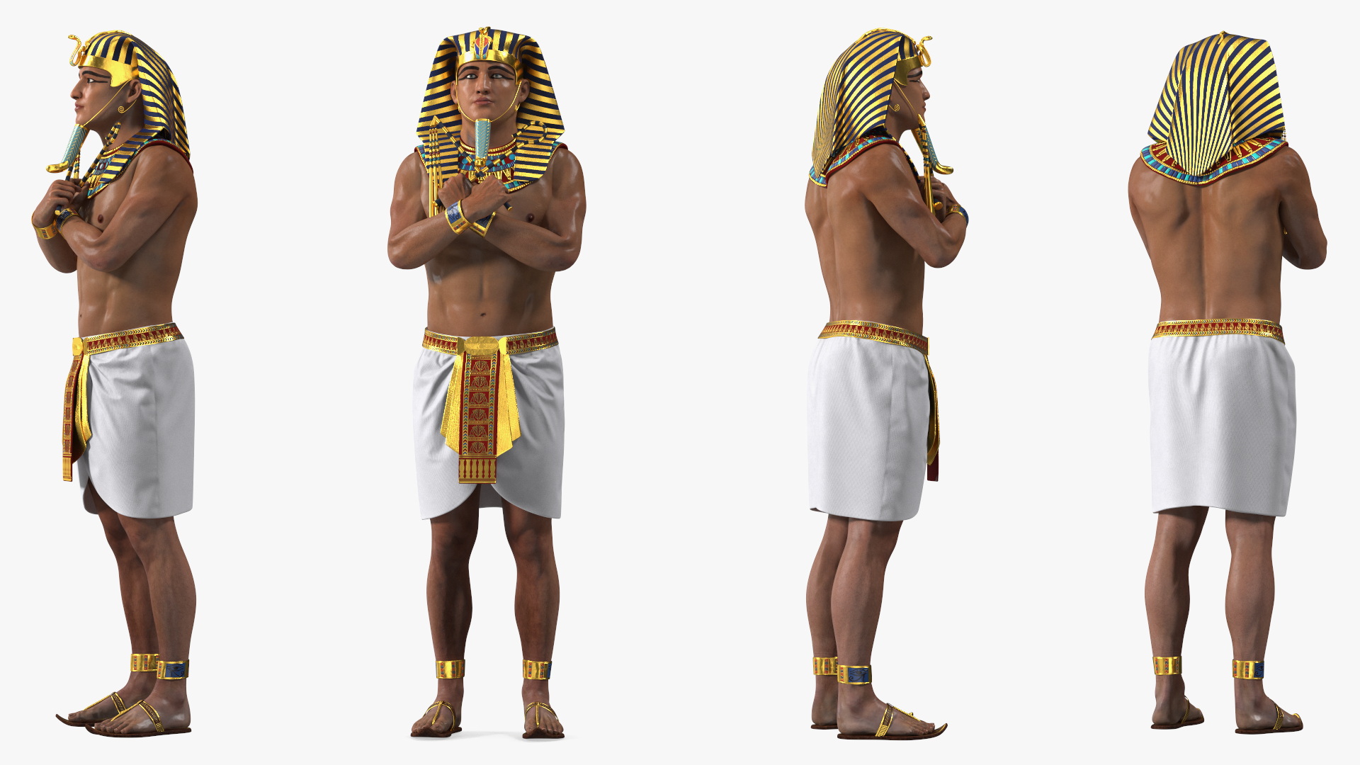 Egyptian Pharaoh Rigged for Maya 3D