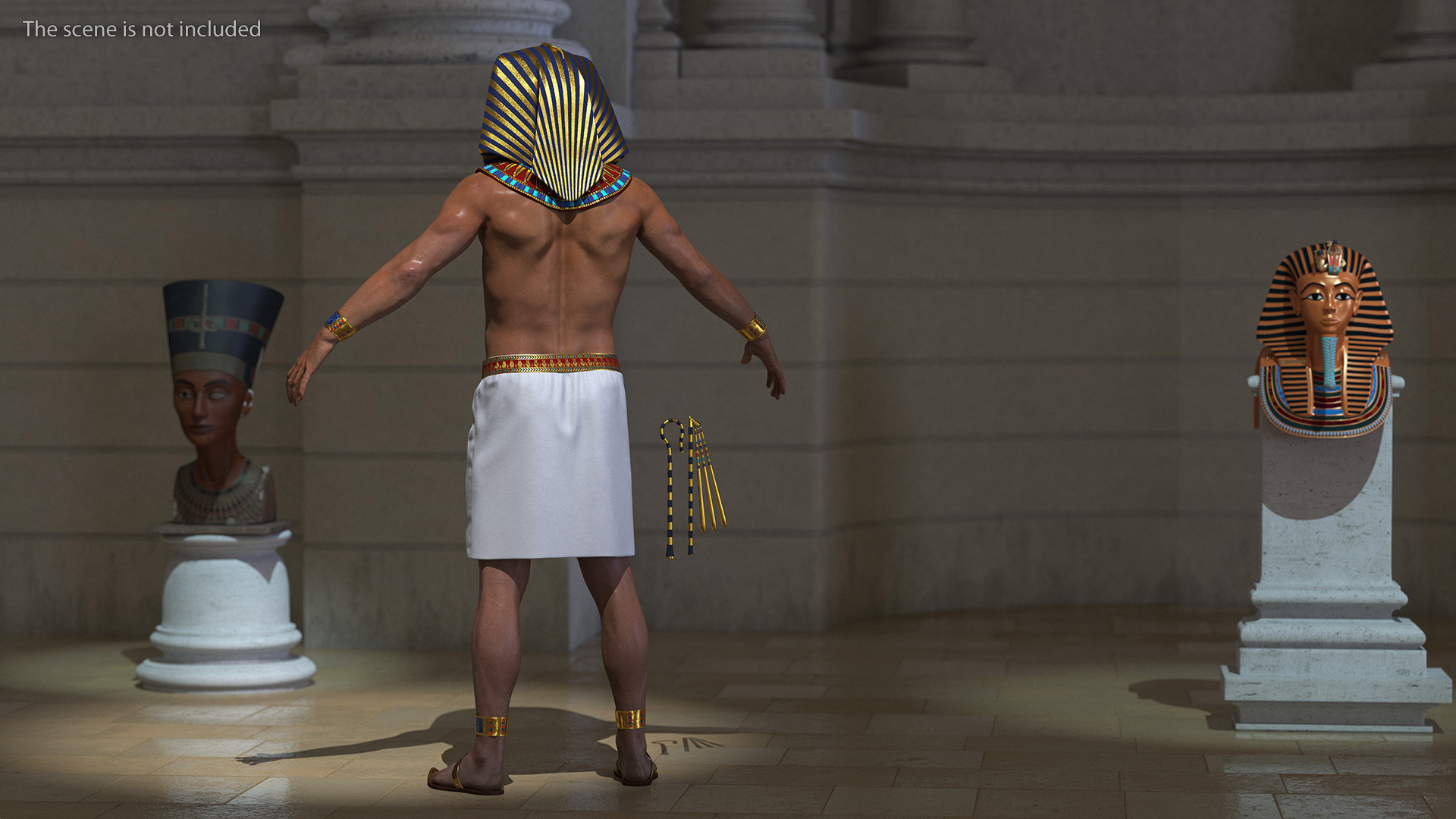 Egyptian Pharaoh Rigged for Maya 3D