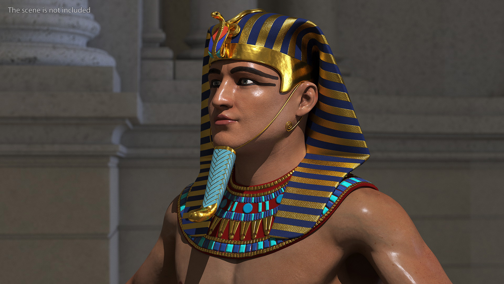 Egyptian Pharaoh Rigged for Maya 3D