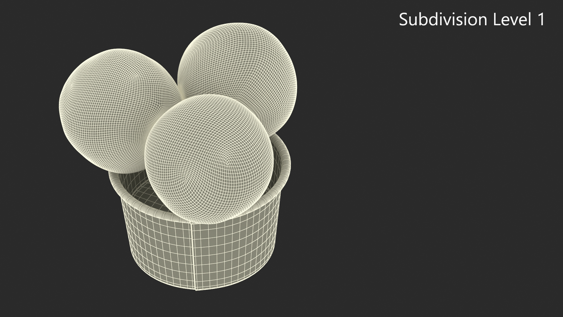 3D model Ice Cream Vanilla Balls in Cardboard Cup