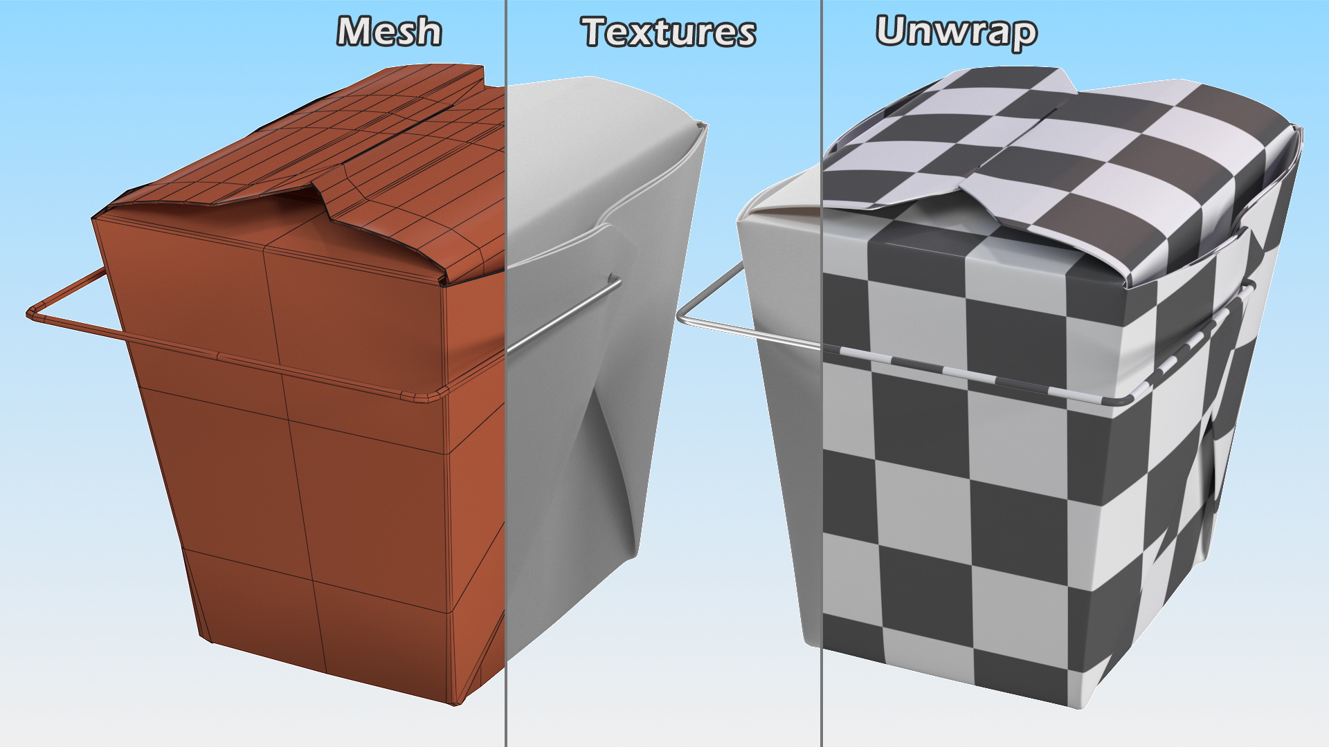 3D model Paper Take Out Food Container 32 Oz