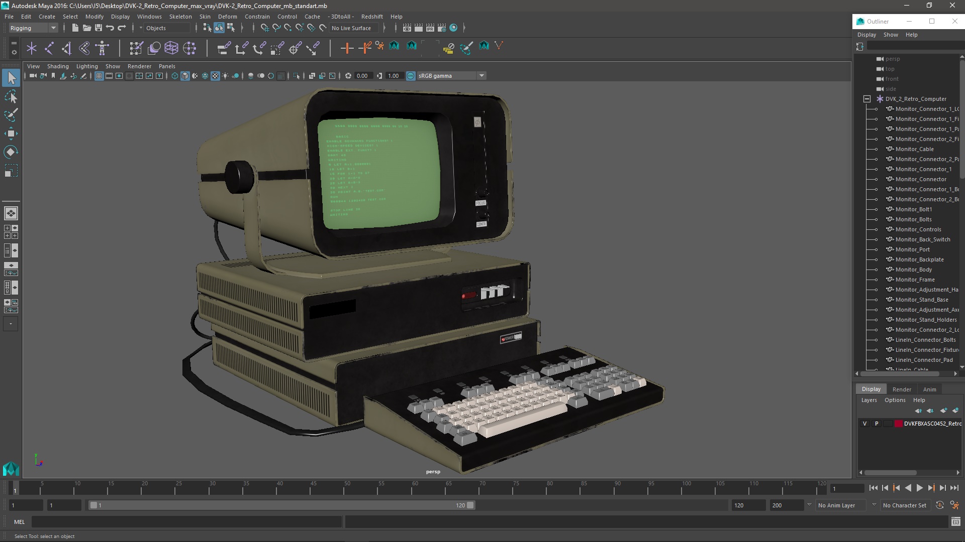 3D model DVK-2 Retro Computer