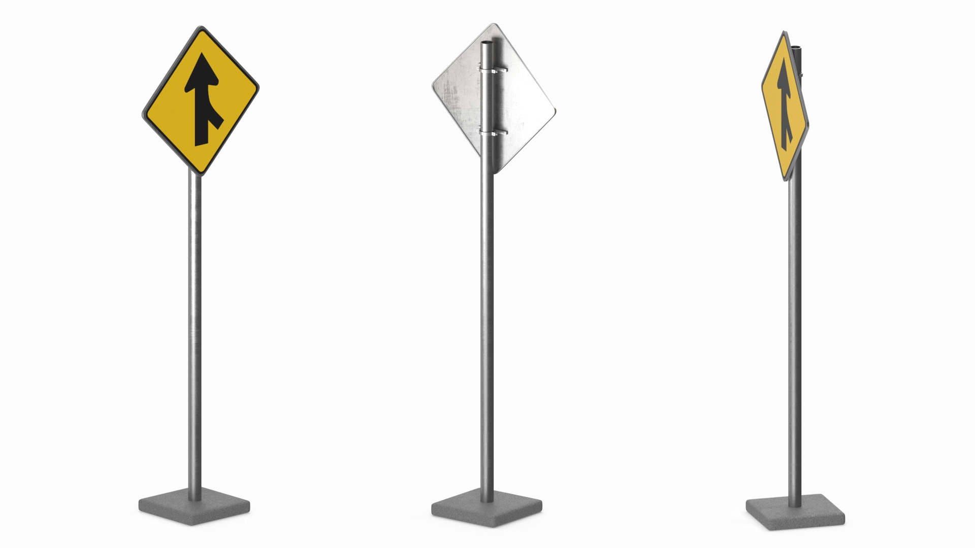 3D model Road Sign Merge