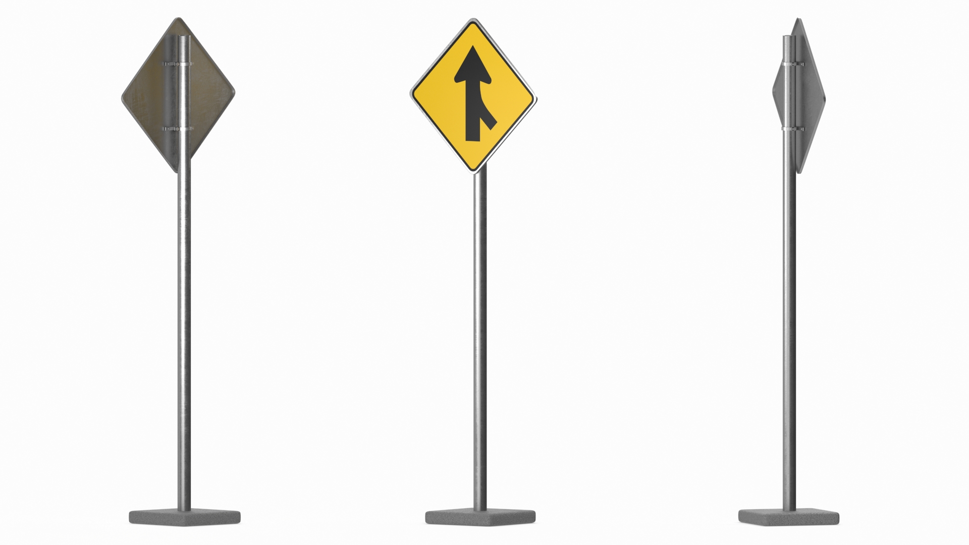 3D model Road Sign Merge