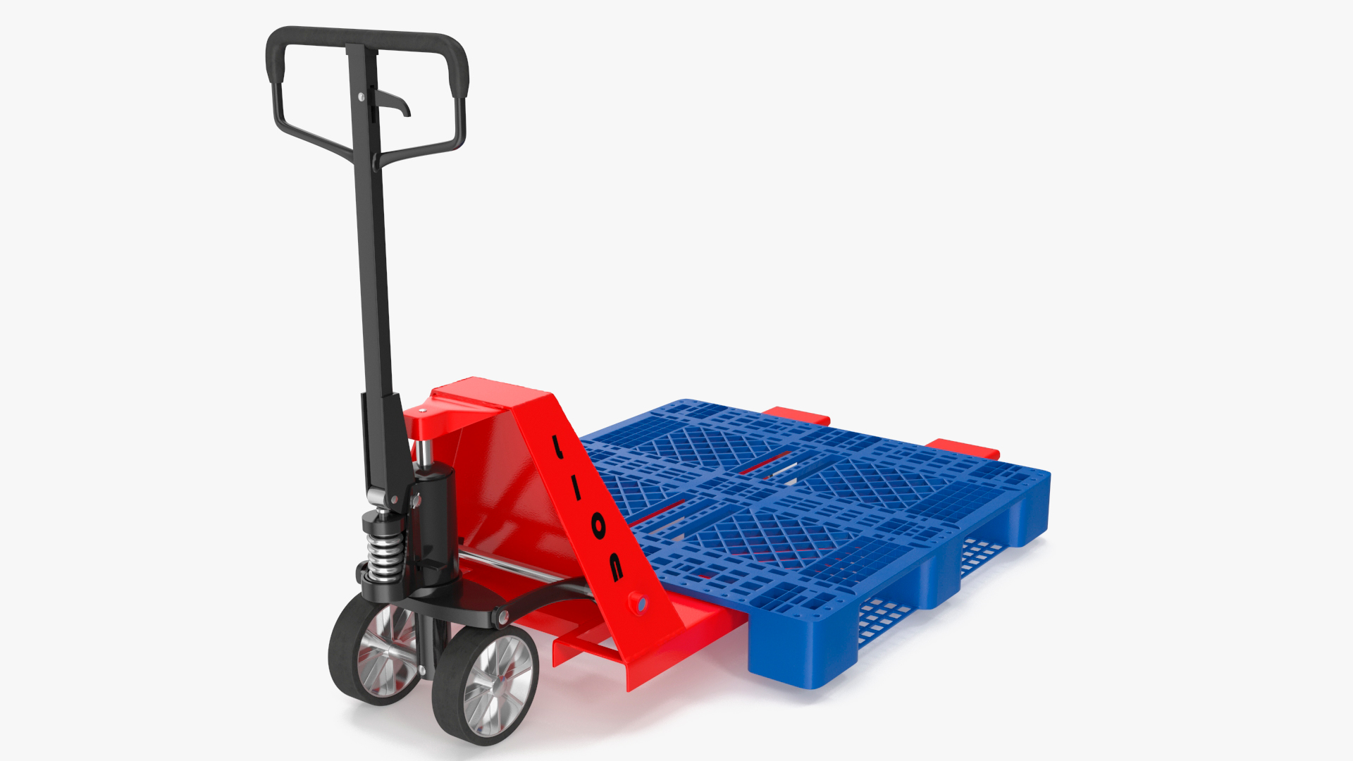 Hydraulic Trolley with Plastic Pallet 3D