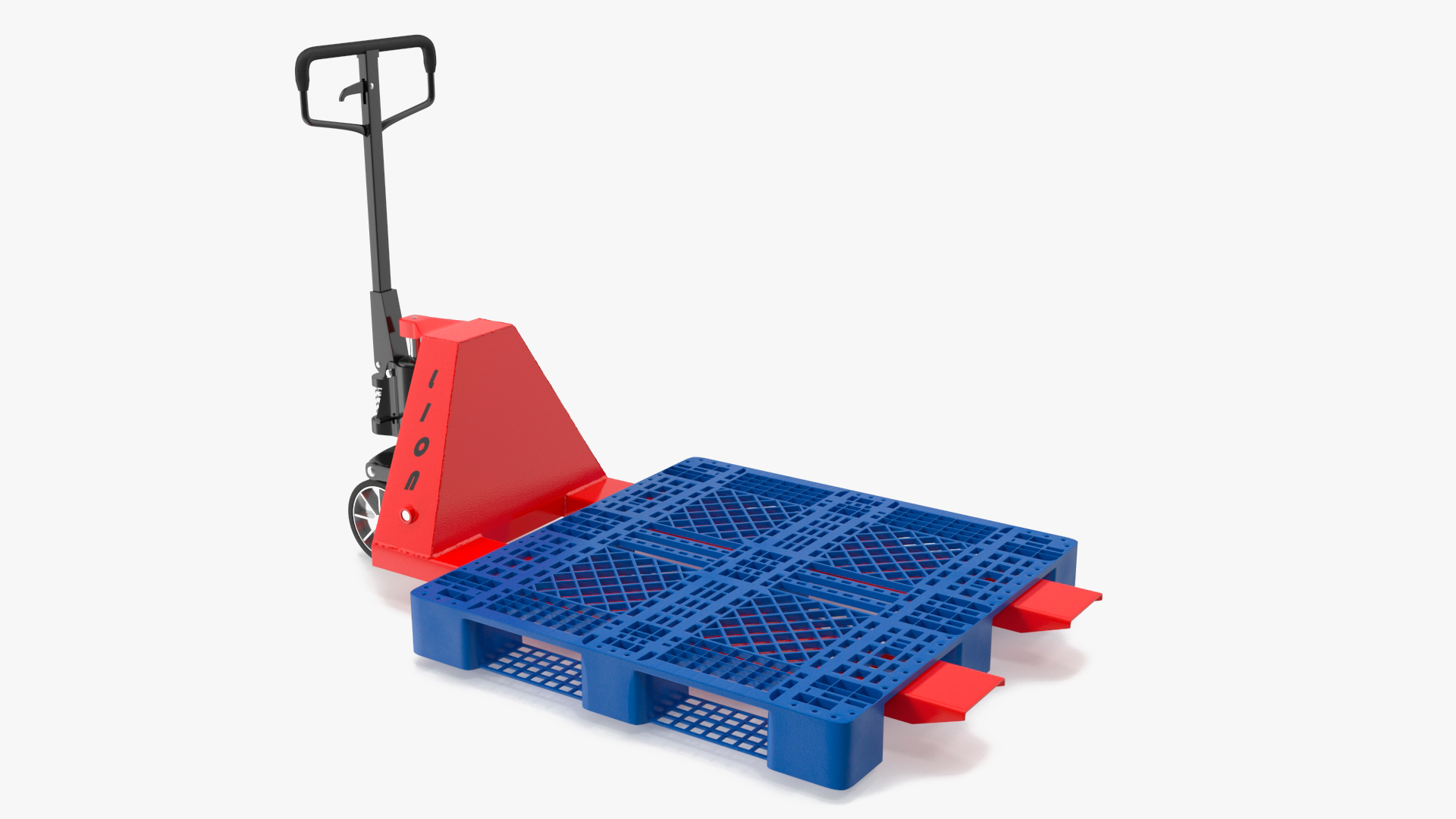 Hydraulic Trolley with Plastic Pallet 3D