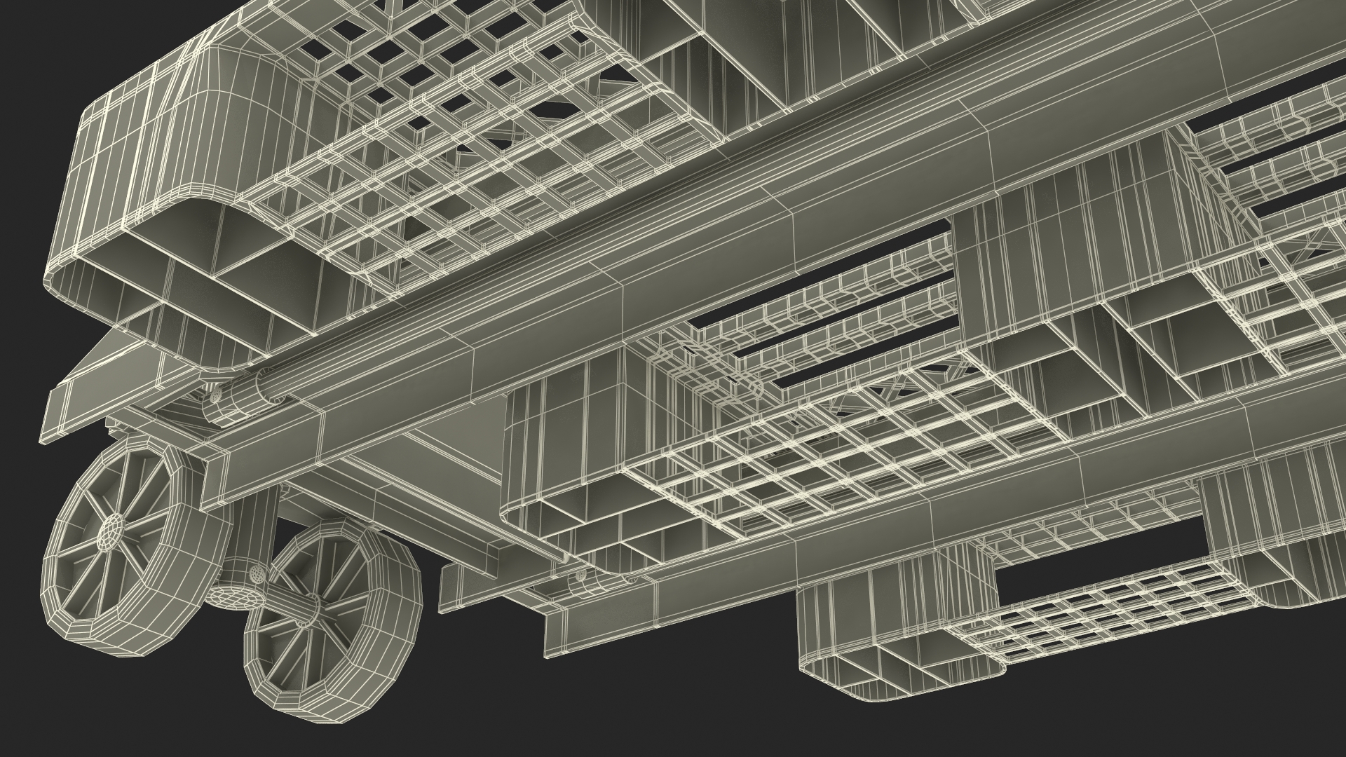 Hydraulic Trolley with Plastic Pallet 3D