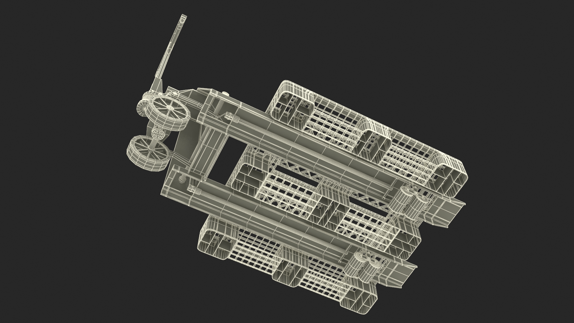 Hydraulic Trolley with Plastic Pallet 3D