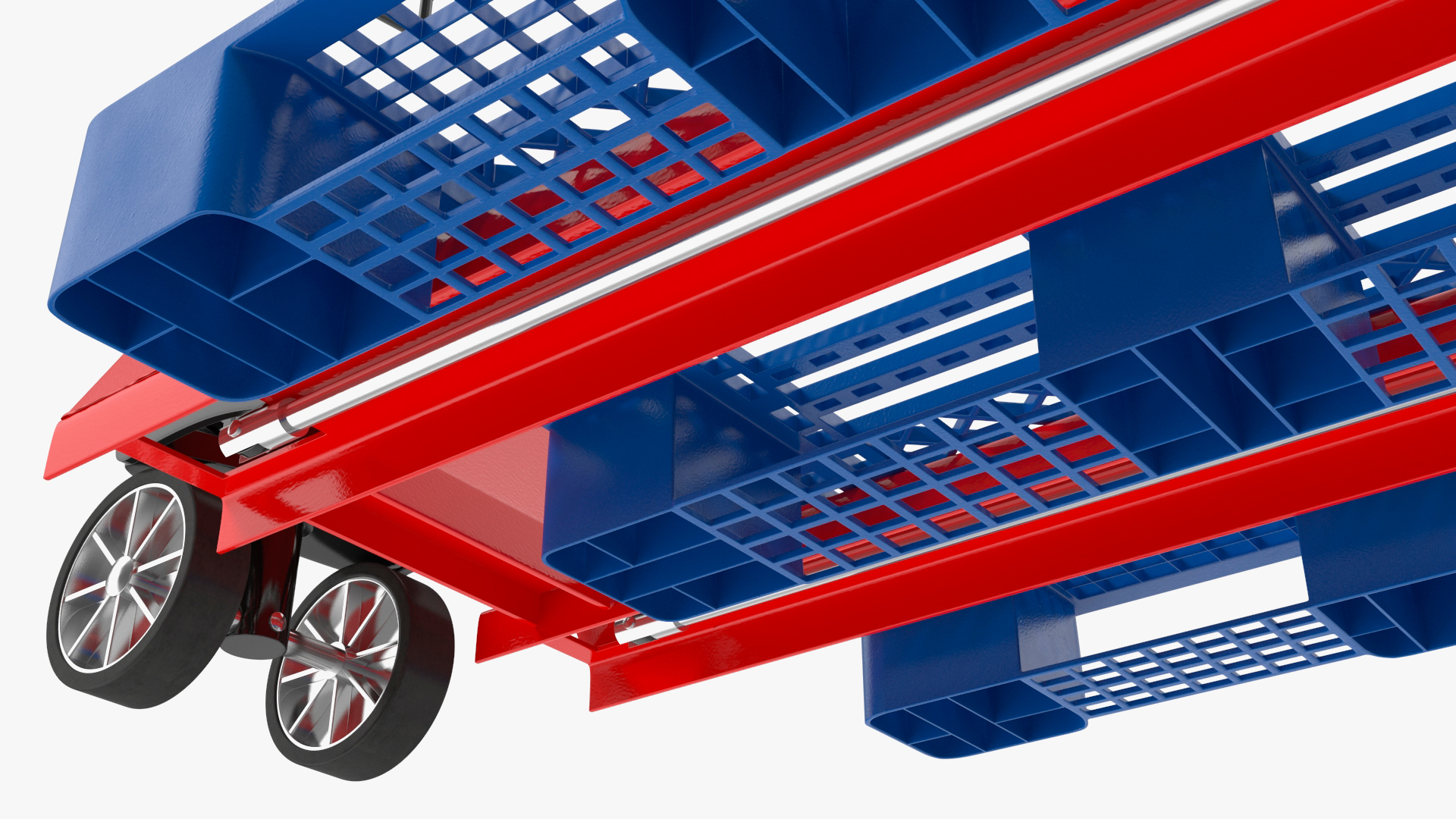 Hydraulic Trolley with Plastic Pallet 3D