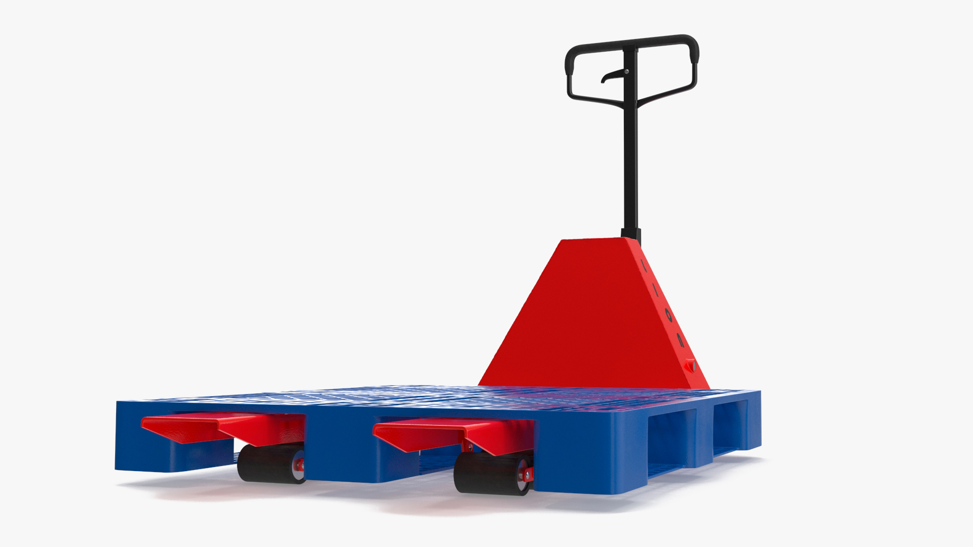 Hydraulic Trolley with Plastic Pallet 3D