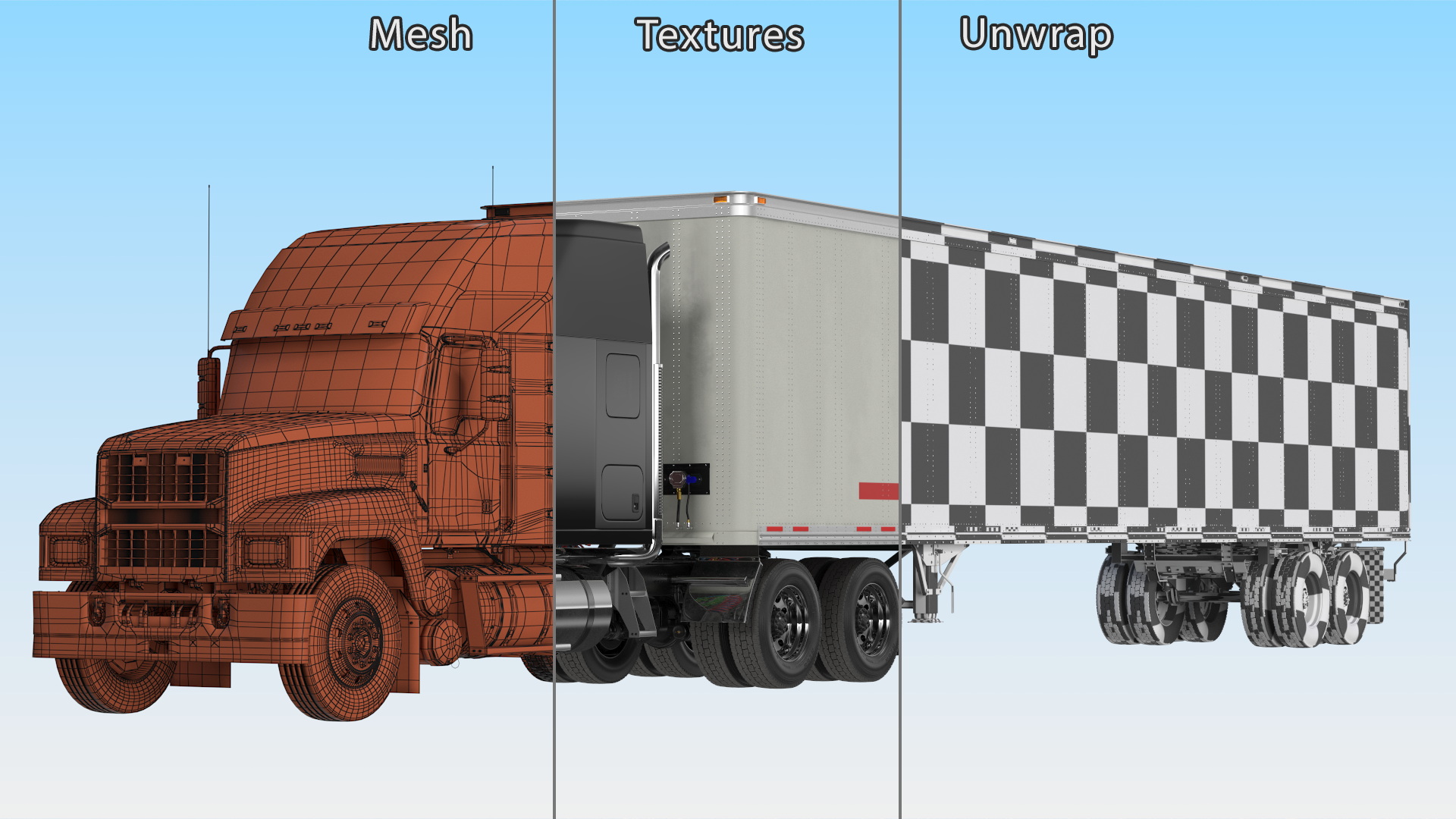 3D Pinnacle 2025 Truck and Semi Trailer