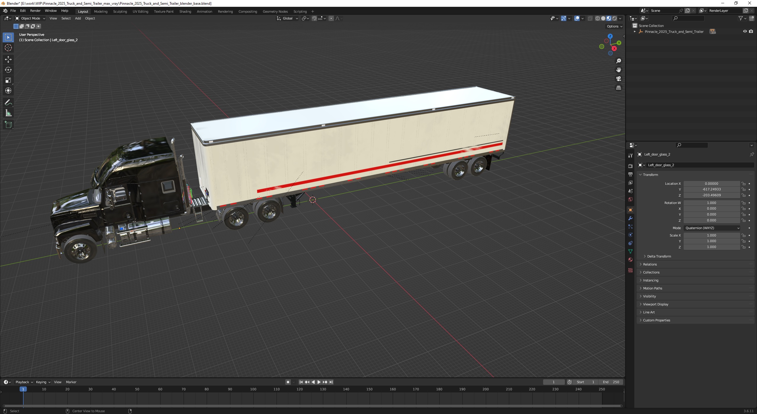 3D Pinnacle 2025 Truck and Semi Trailer