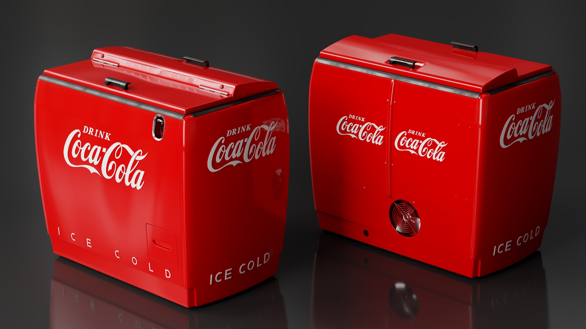 Vintage Cooler Coca Cola 3D model