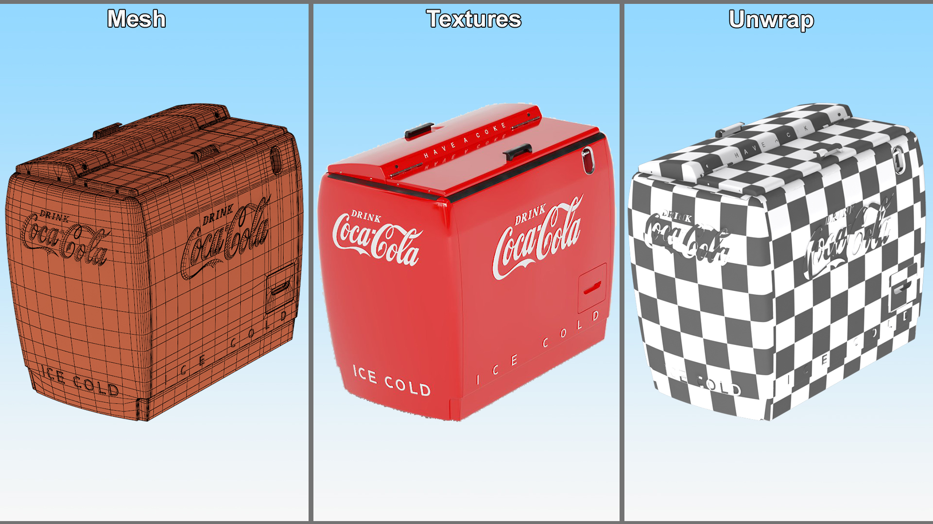 Vintage Cooler Coca Cola 3D model